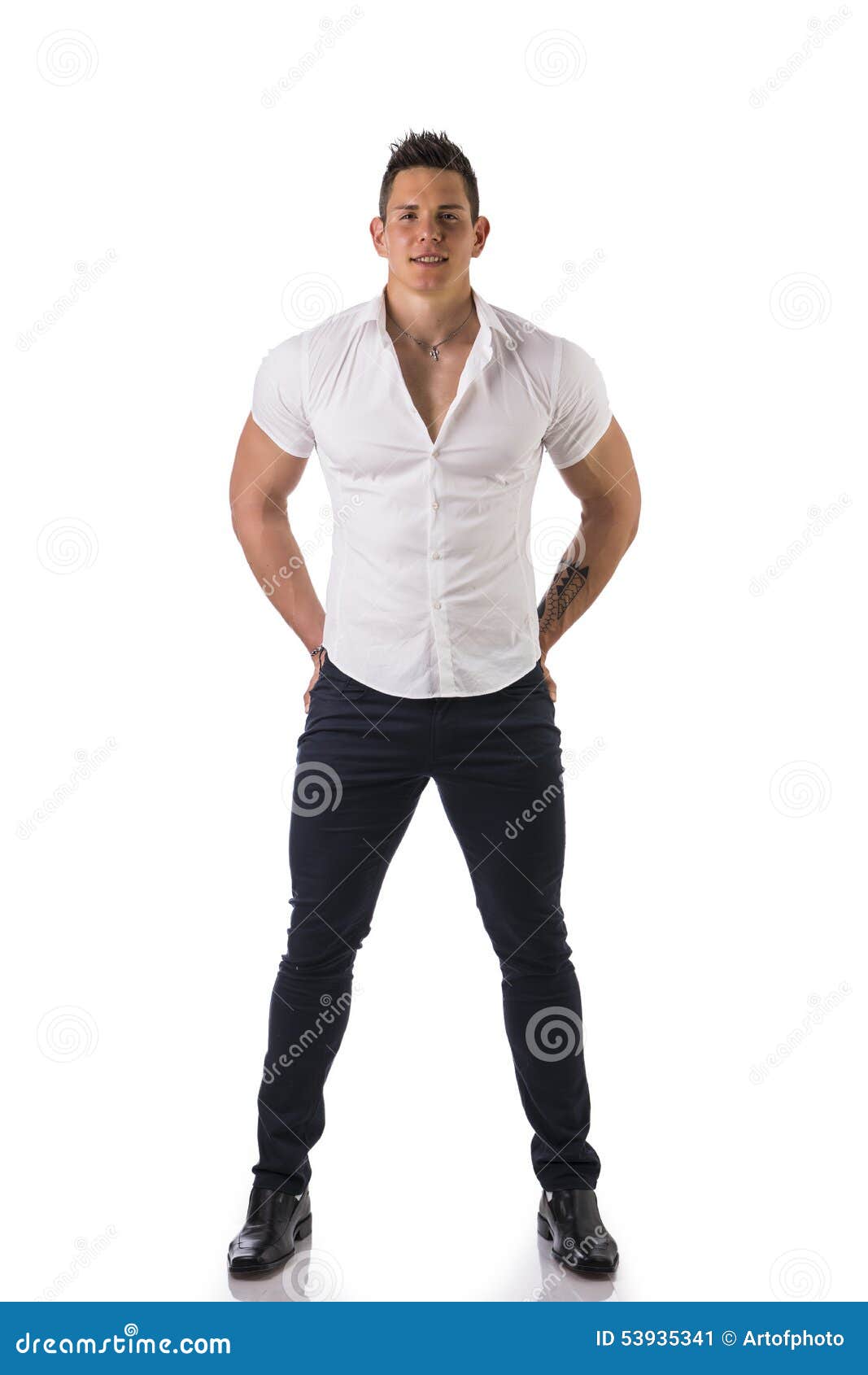 Full Figure of Handsome Young Man Standing Stock Image - Image of