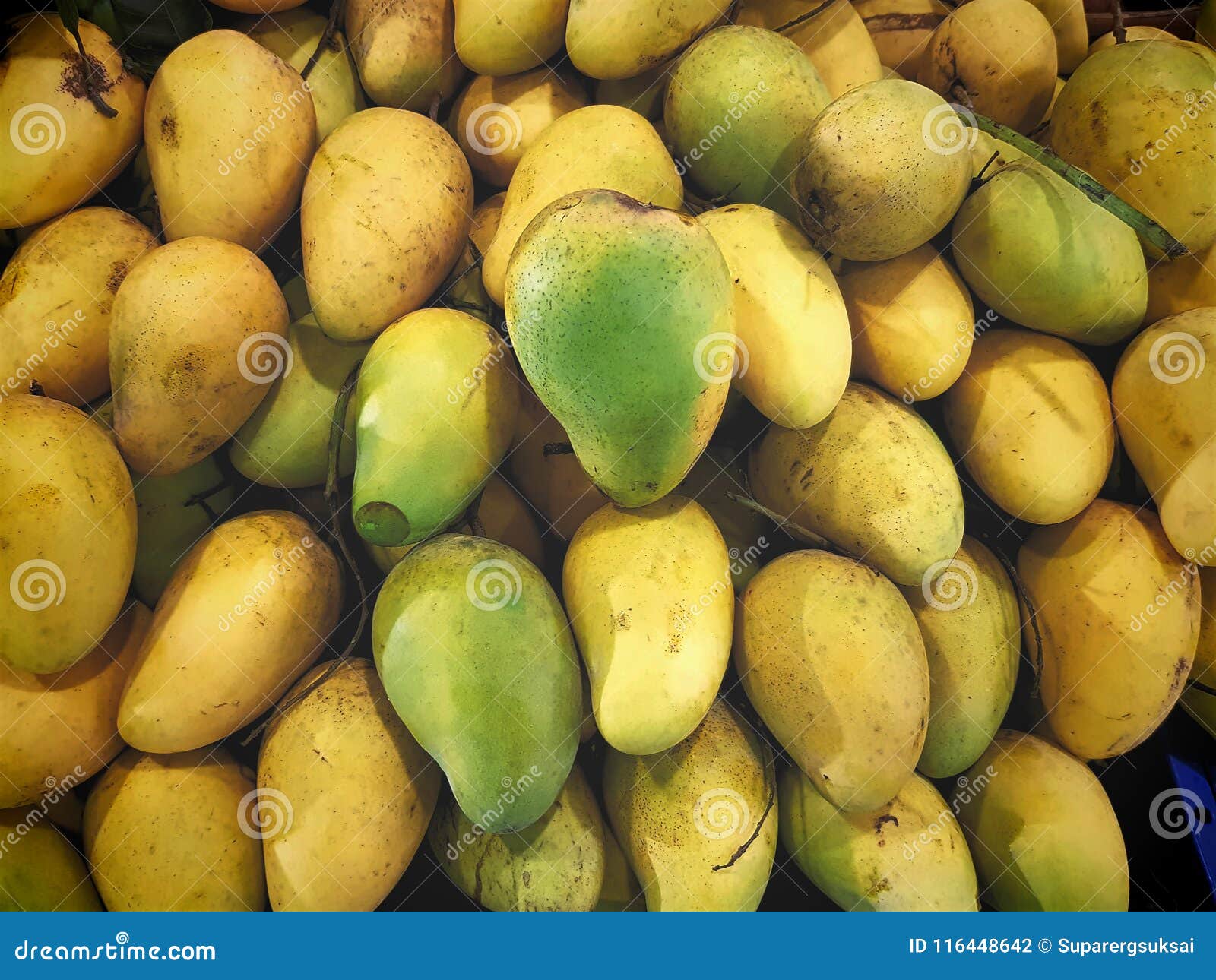 Pile of Ripe Sweet Yellow Mangoes Stock Photo - Image of agriculture ...