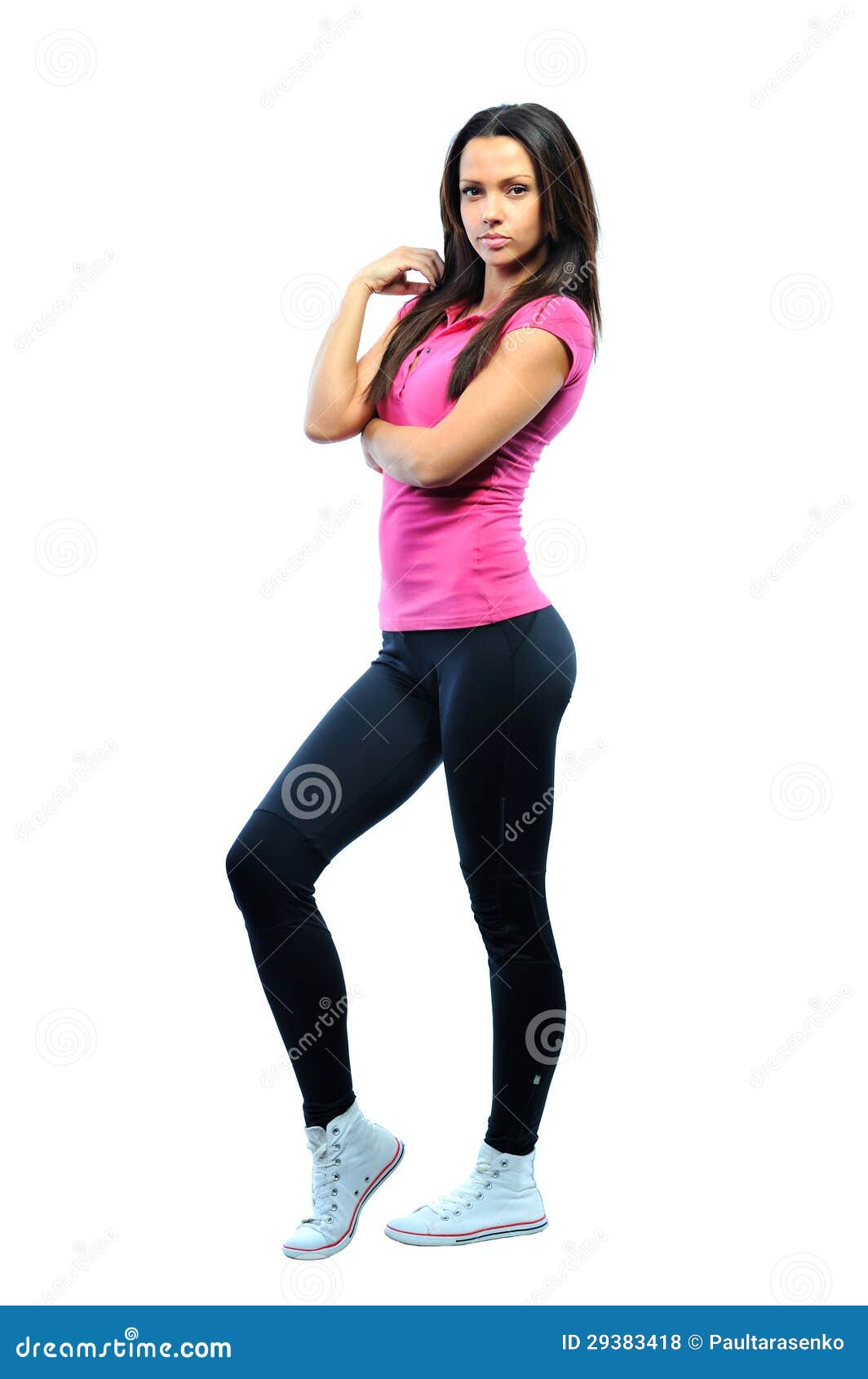 Full-frame Fitness Woman Portrait Stock Photo - Image of brunette ...