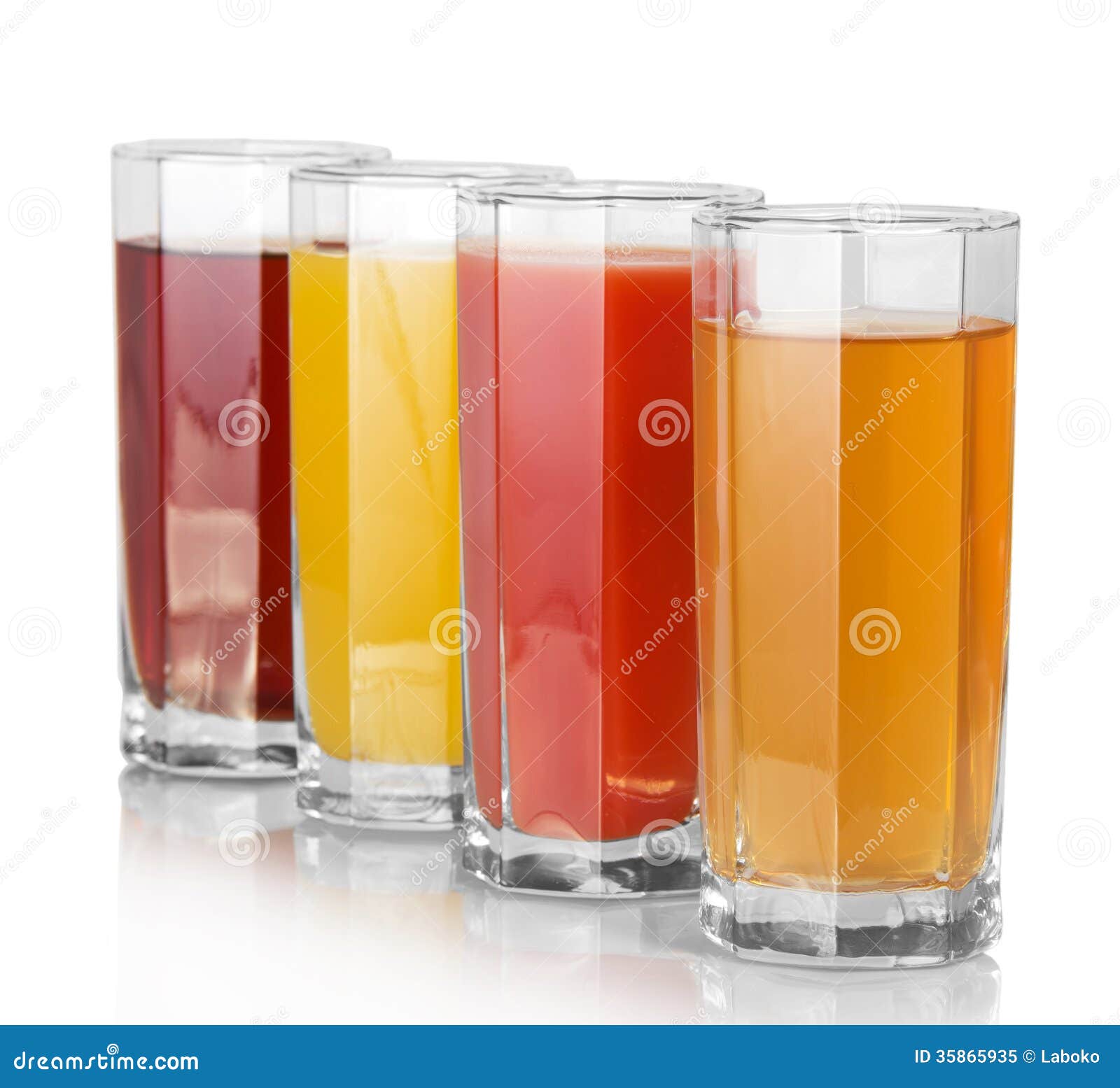 Full Glasses with the Different Juice Stock Image - Image of beige ...