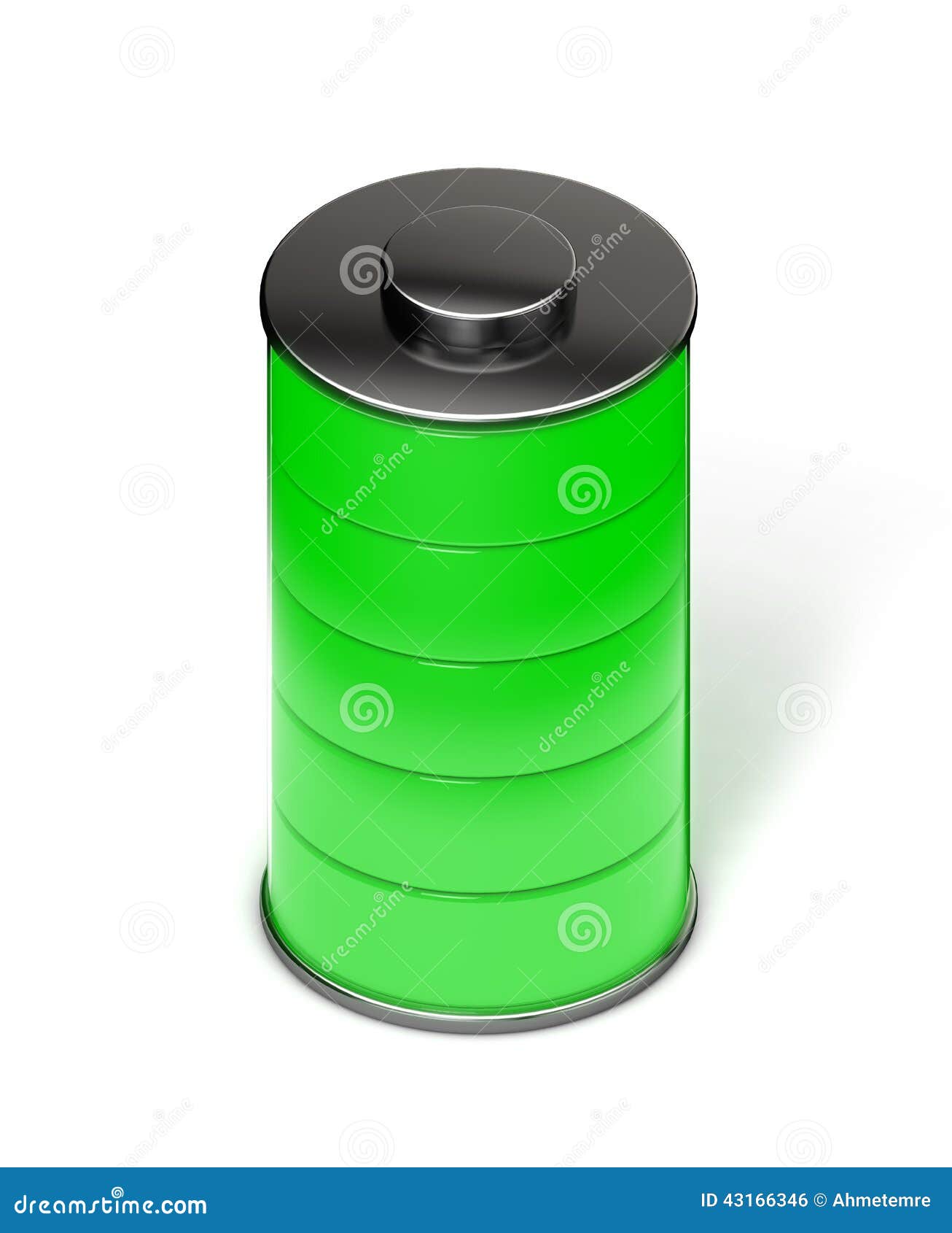 Full Green Battery Isometric Stock Illustration Illustration of