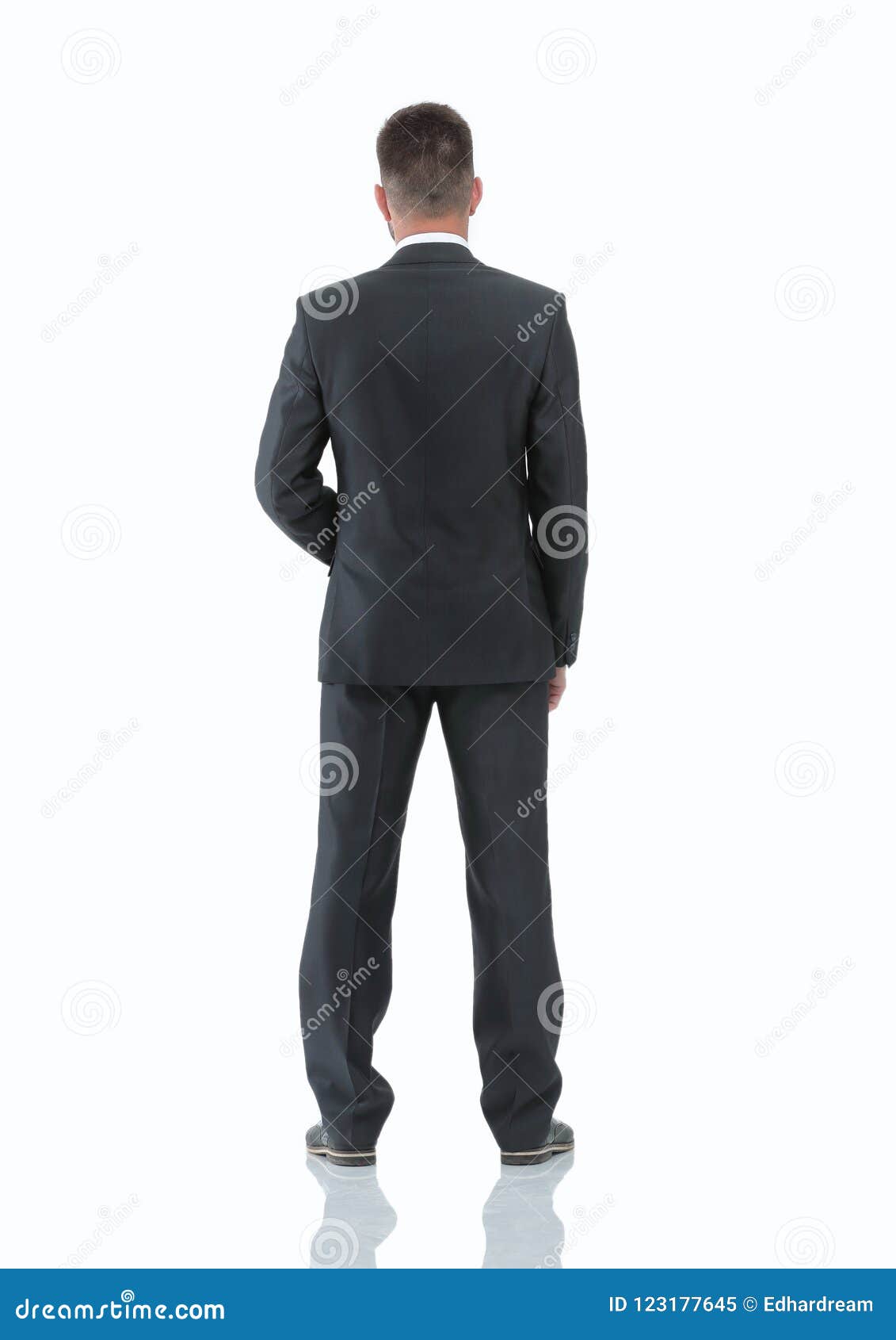In Full Growth.rear View of Confident Businessman Stock Image - Image ...