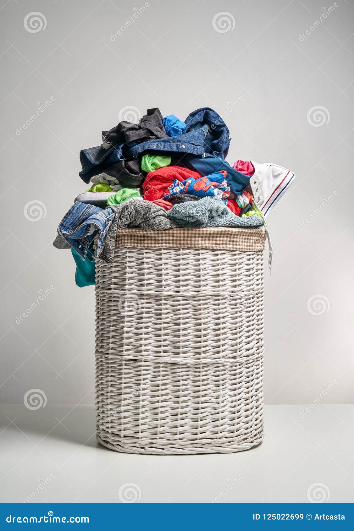 Full laundry basket stock image. Image of towel, messy 125022699