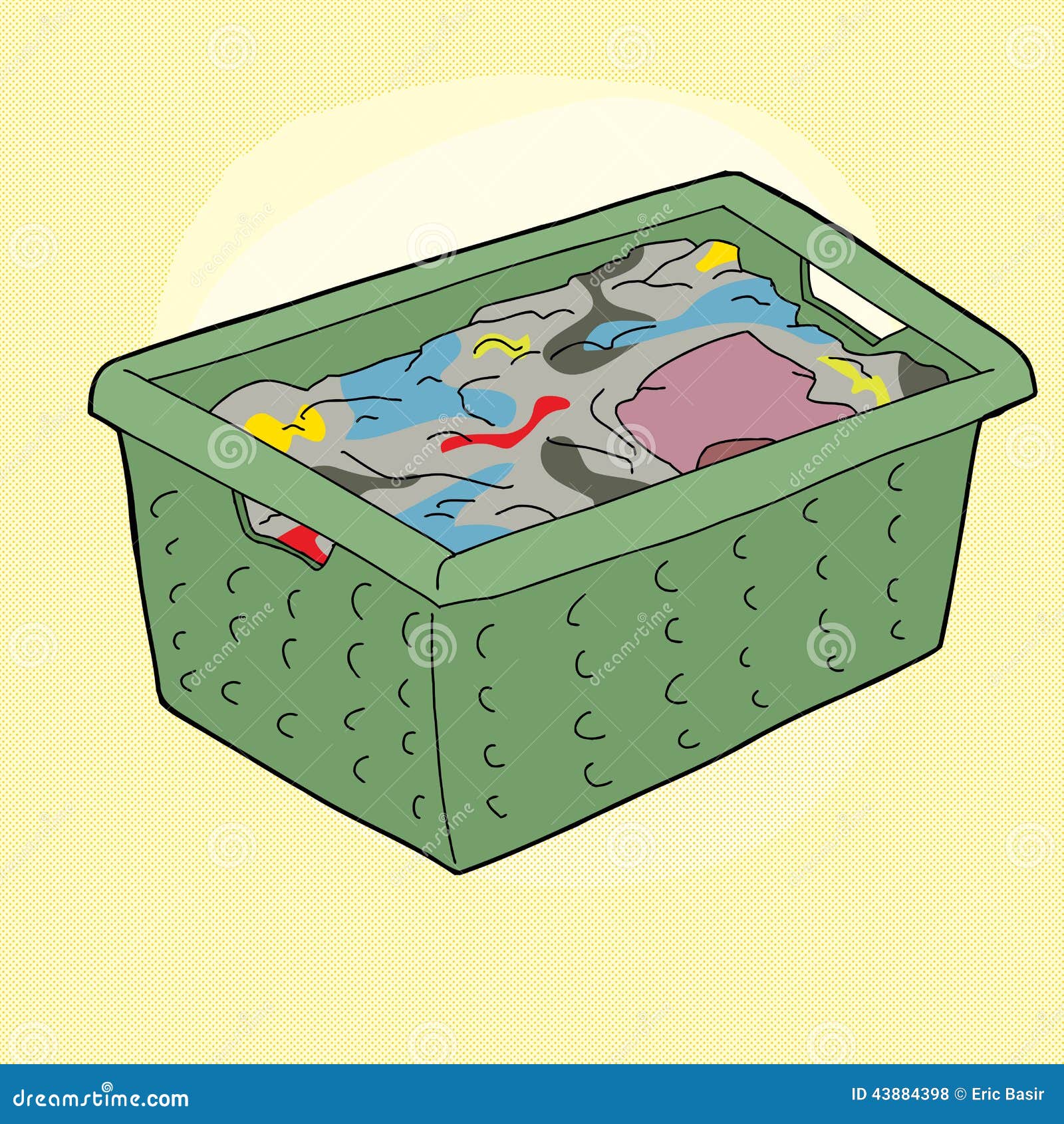 Full Laundry Basket stock vector. Illustration of freehand 43884398