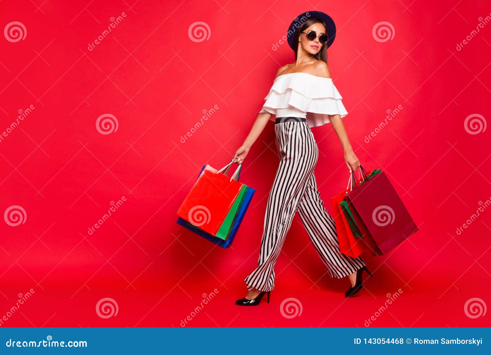 full length body size portrait of trendy stylish elegant chic la