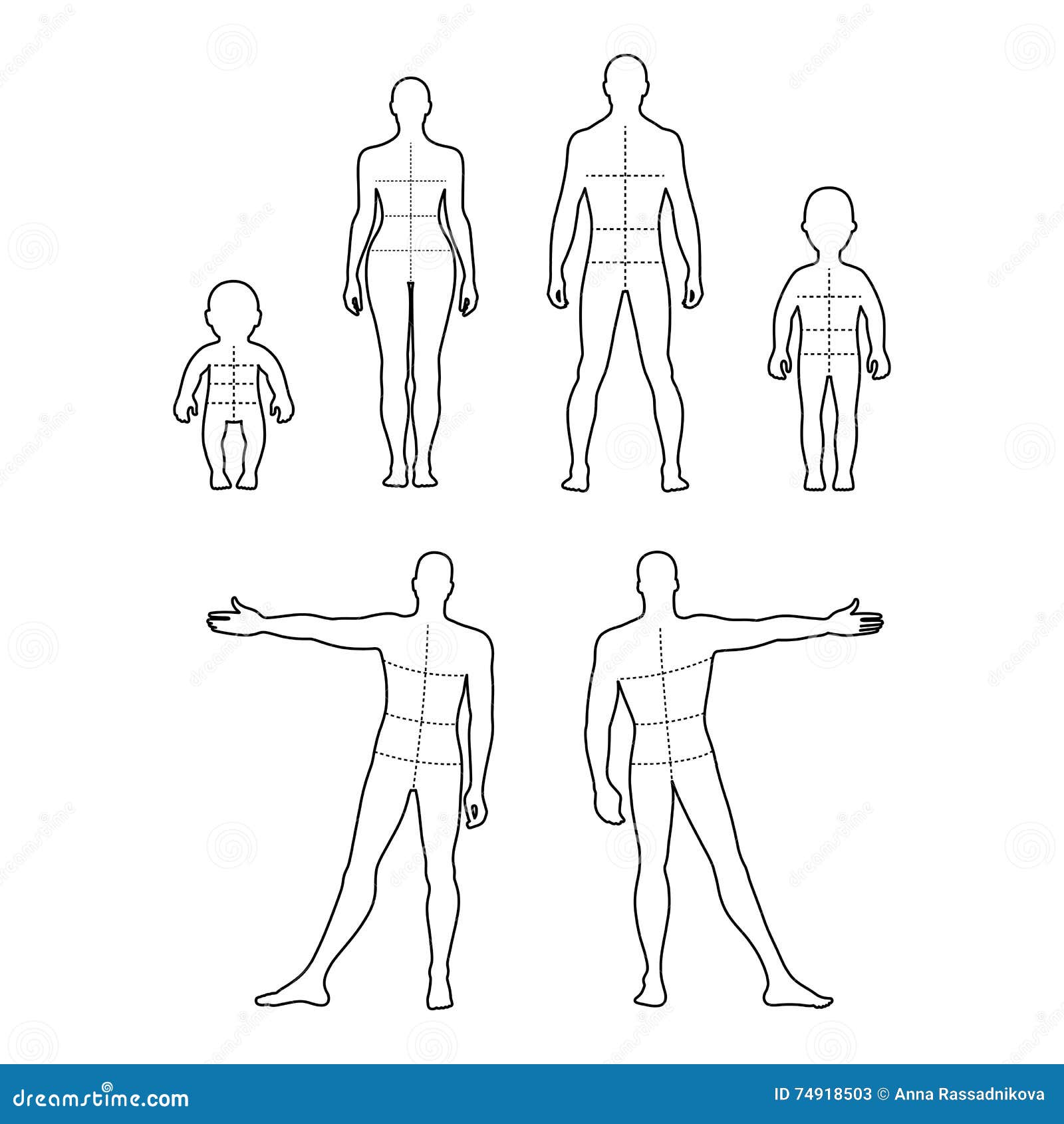 Human body silhouette. Vector. Isolated. Stock Vector