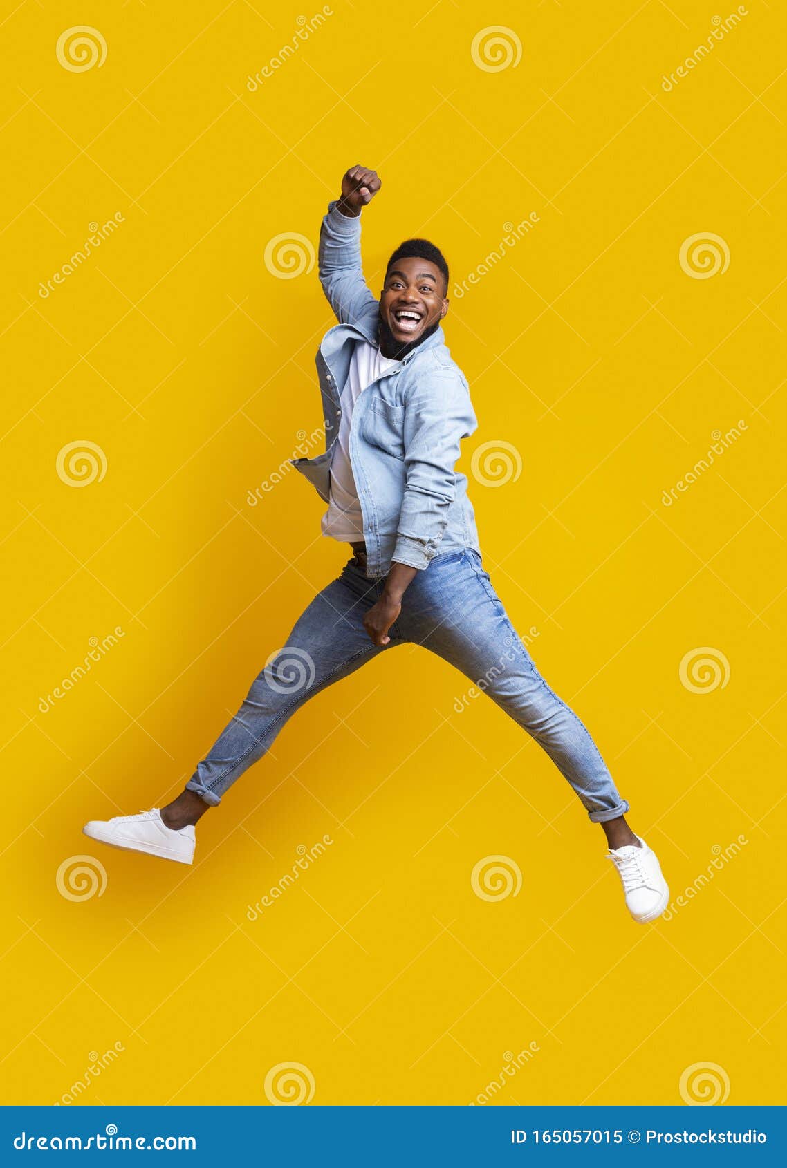 Full Length of Funny Afro Guy Jumping Against Yellow Studio Background Stock Image - Image of shouting, freedom: 165057015 Full Length of Funny Afro Guy Jumping Against Yellow Studio Background Stock Image - Image of shouting, freedom: 165057015