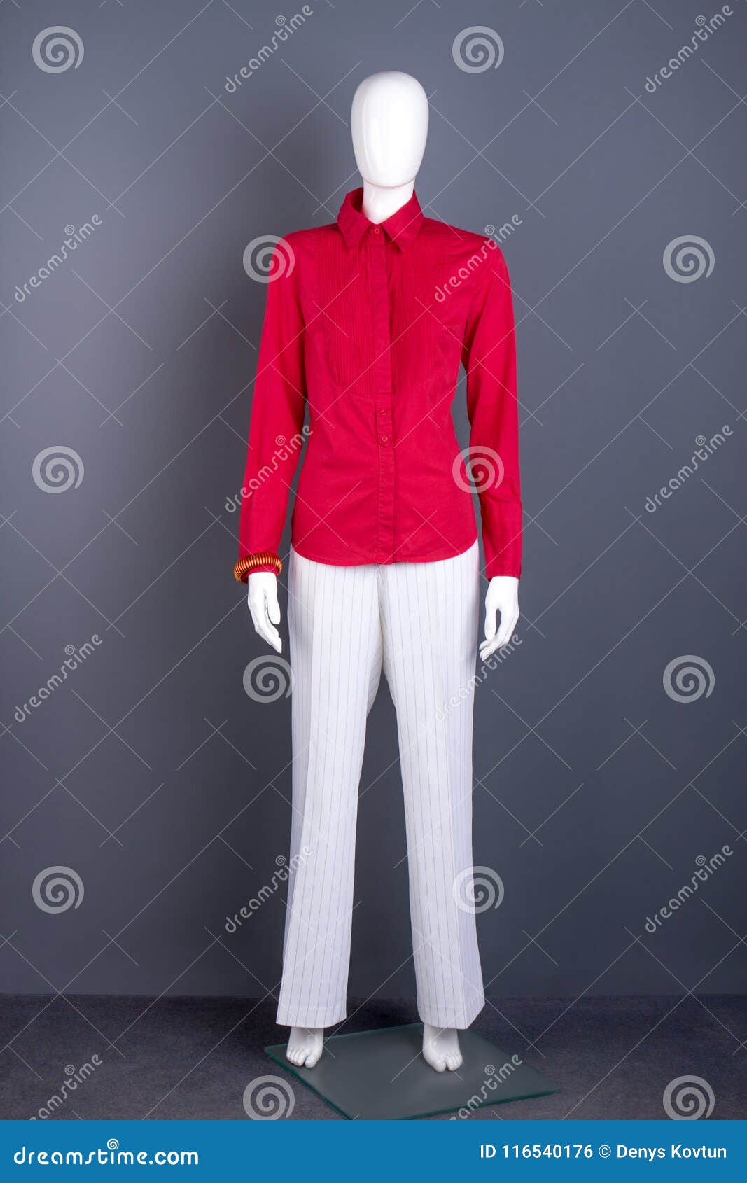 Full Length Mannequin in Red Women Shirt. Stock Photo - Image of ...