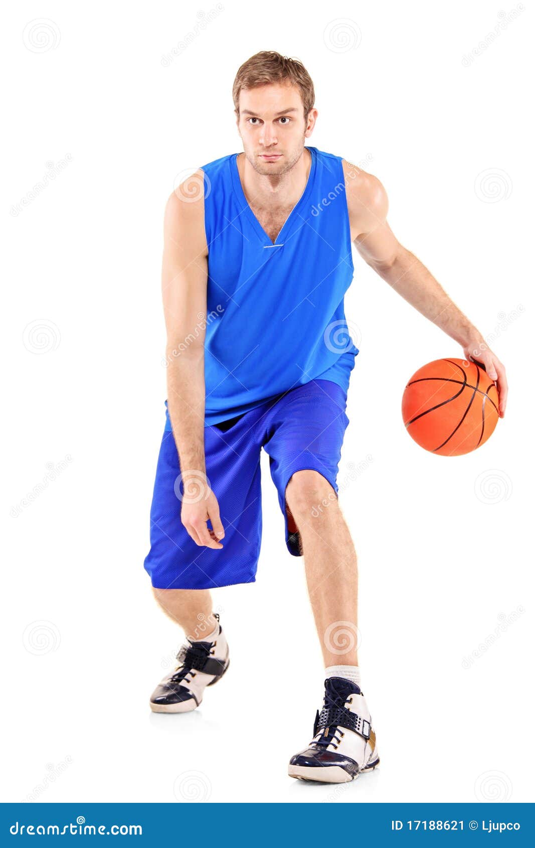 Full Length Portrait of a Basketball Player Stock Image Image of