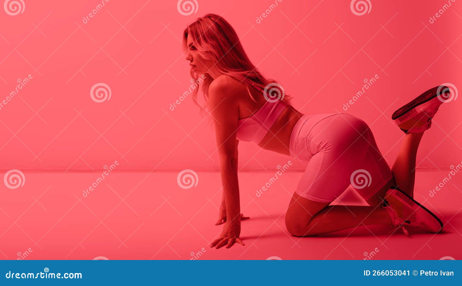 Premium Photo  Sexy girl in pink underwear with neon lights on a dark  background