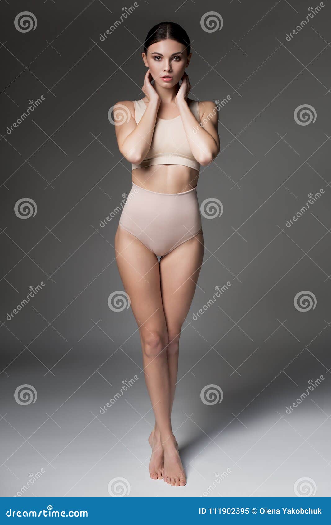 Attractive Young Woman Posing in Tight Underwear Stock Image - Image of  fitness, slender: 111902395