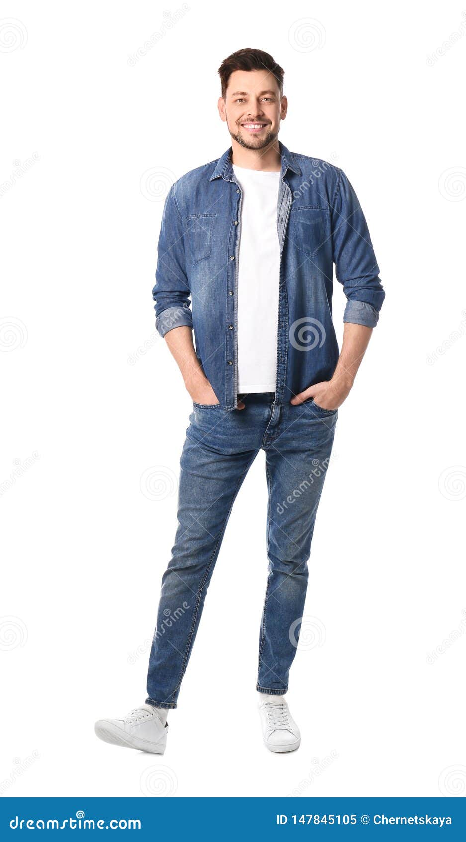 Full Length Portrait Of Handsome Man Posing Stock Image - Image of ...