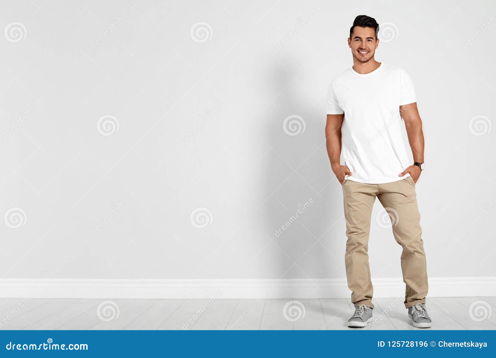 Full Length Portrait of Handsome Young Man Stock Photo - Image of ...
