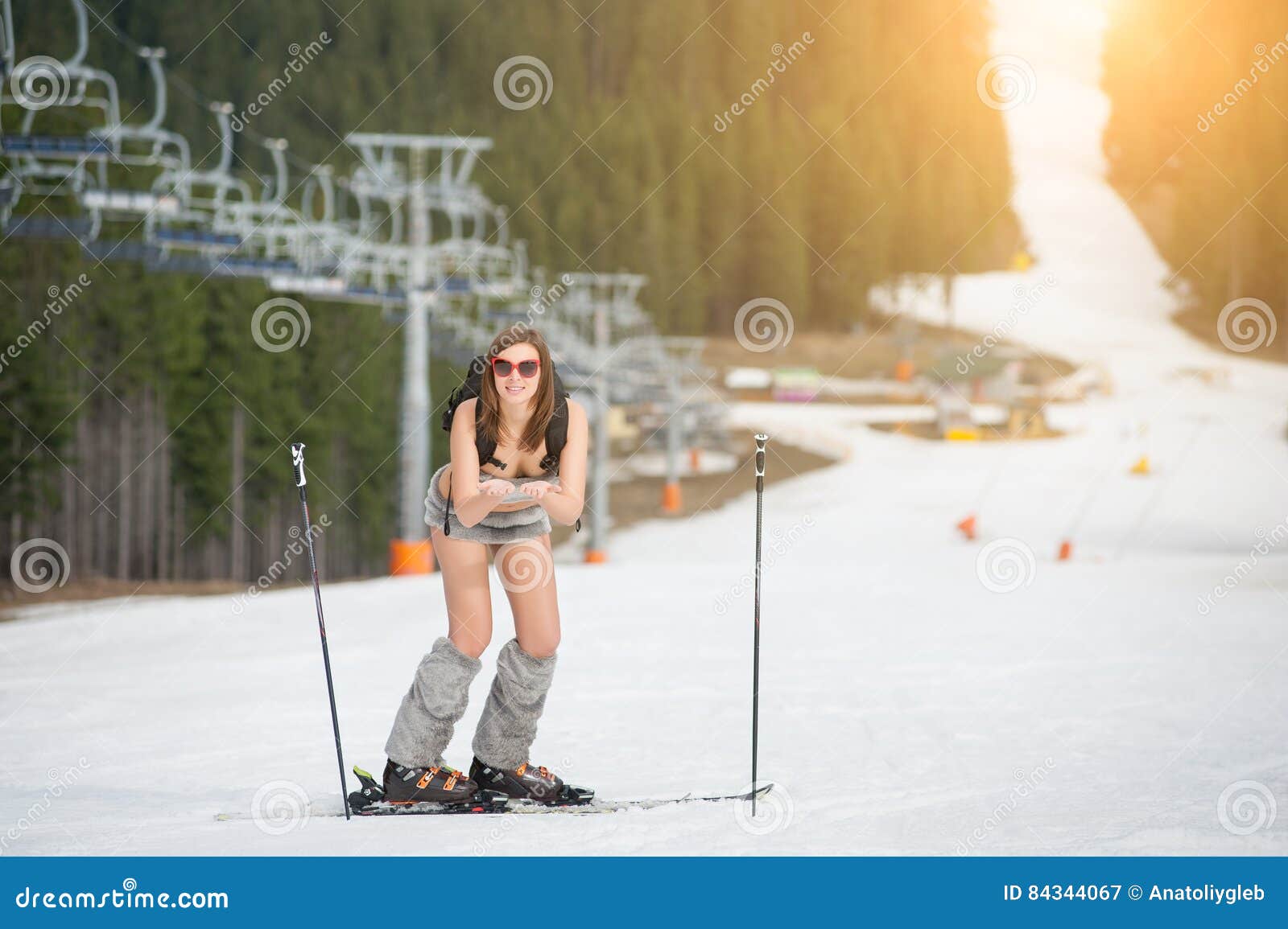 Naked Cross Country Skiiers