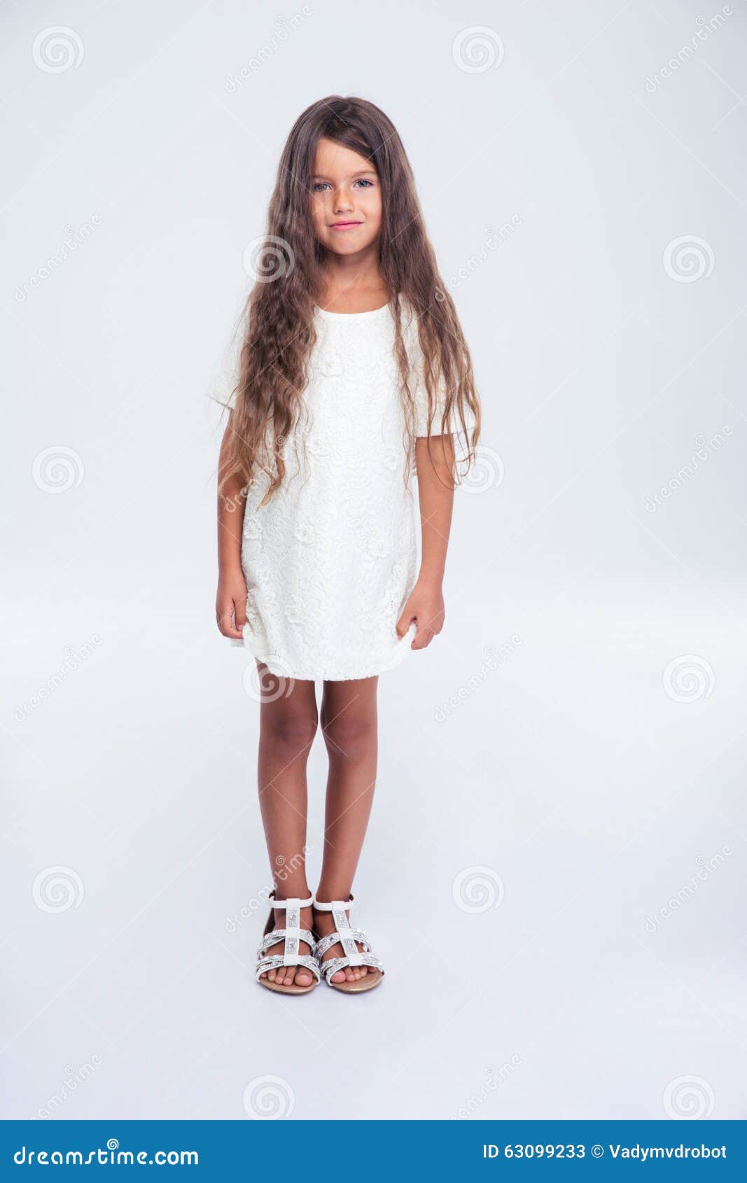 Full Length Portrait of a Pretty Little Girl Stock Image - Image of ...