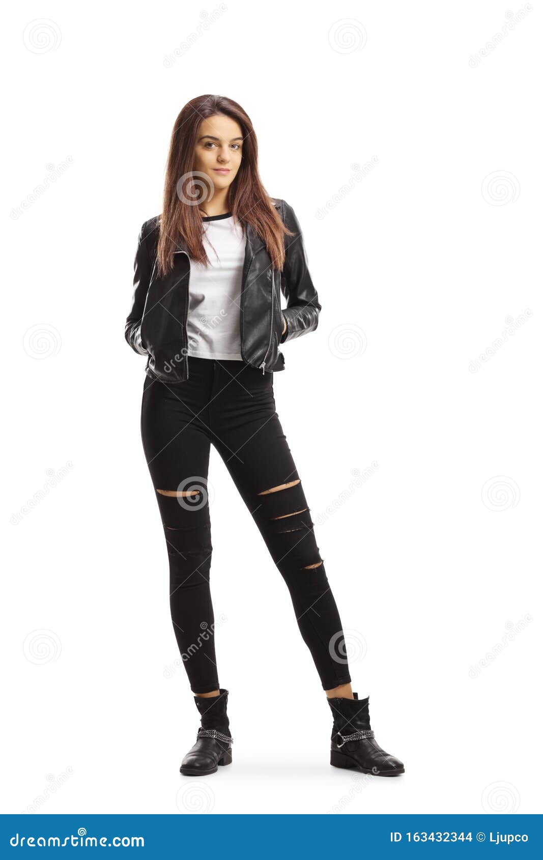 Trendy young female stock photo. Image of brunette, isolated - 163432344