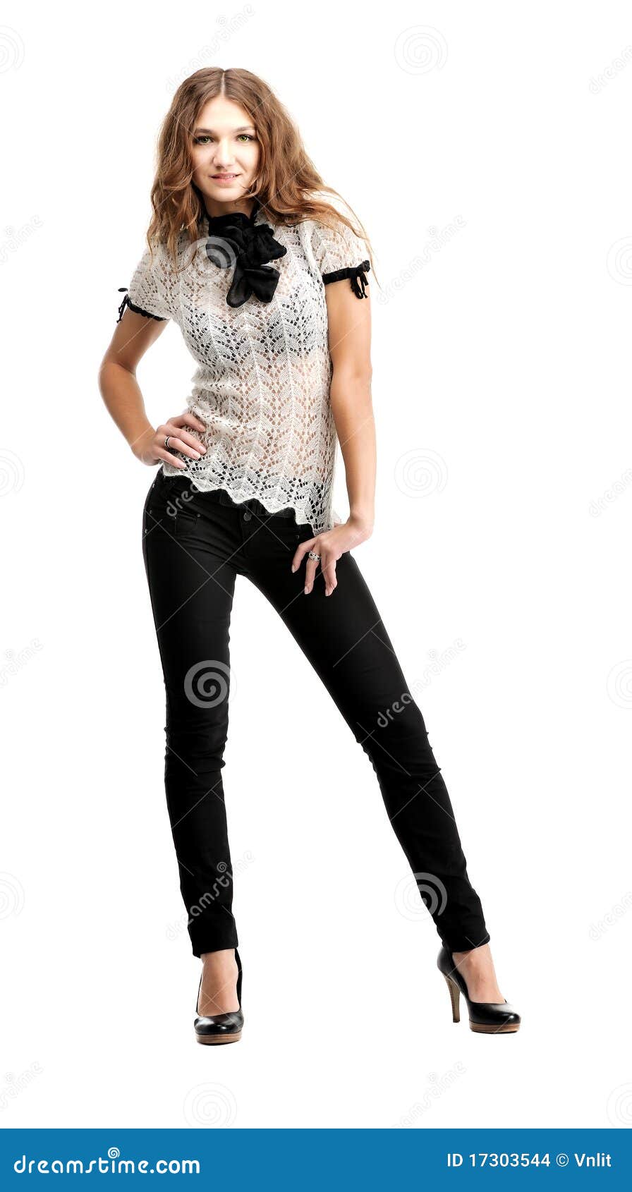 Full-length Portrait of Young Girl Stock Photo - Image of adult ...