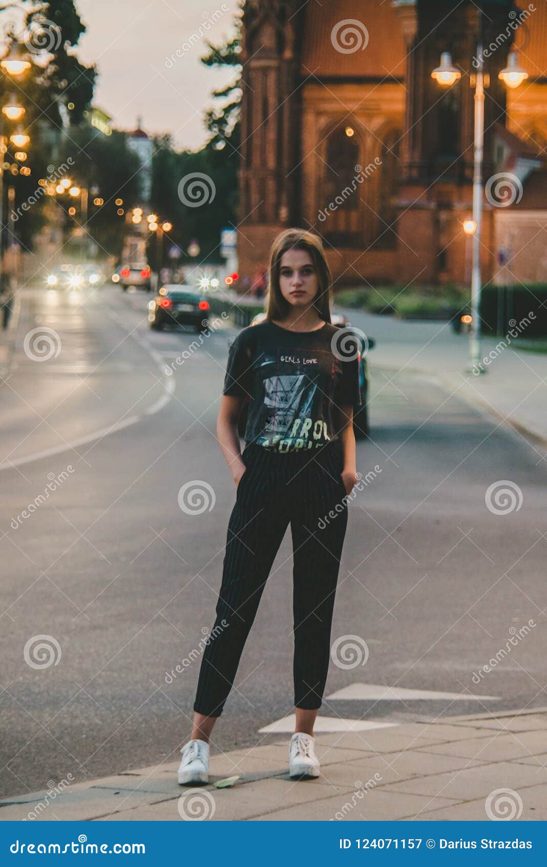 Full Length Portrait of Young Teen Girl Stock Image - Image of ...