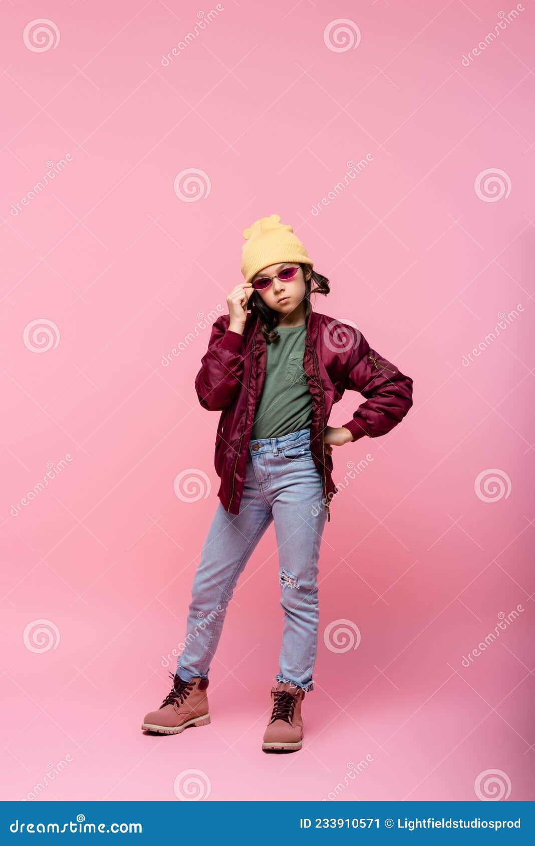 Full Length of Preteen Girl in Stock Image - Image of trendy ...