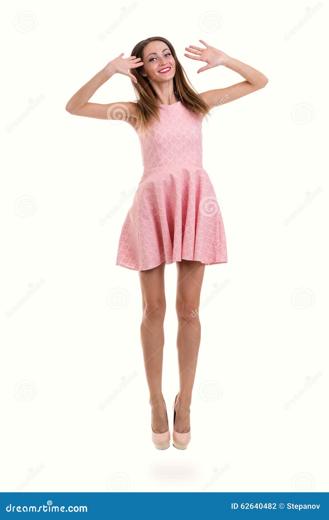 Full Length of Sensual Woman in Short Dress Stock Photo - Image of ...