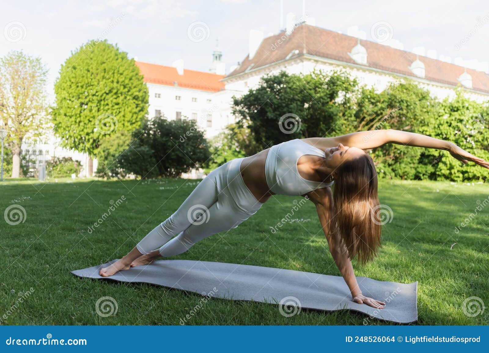 Full Length of Slim Woman Practicing Stock Photo - Image of