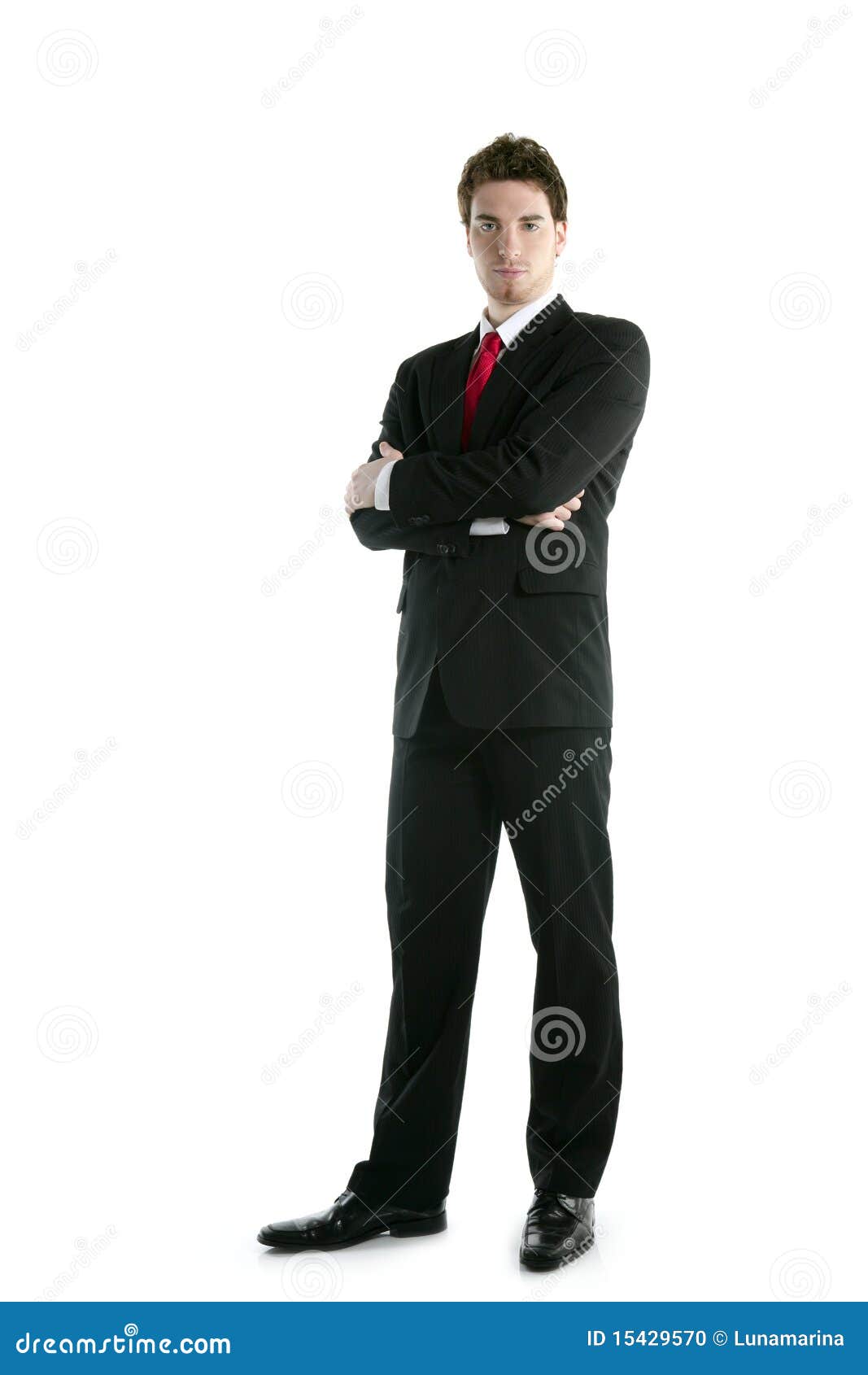 Full Length Suit Tie Businessman Posing Stand Stock Photo Image of