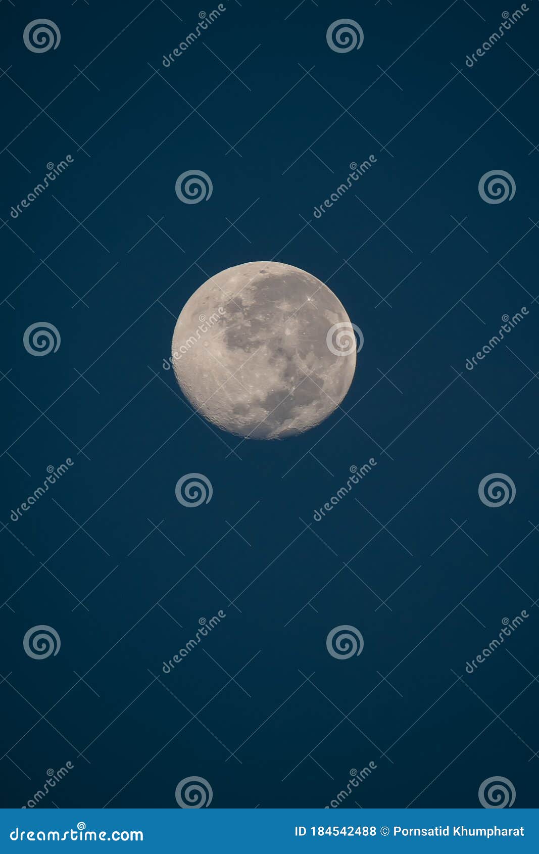 Full Moon on the Dark Blue Sky Background Stock Photo - Image of design ...