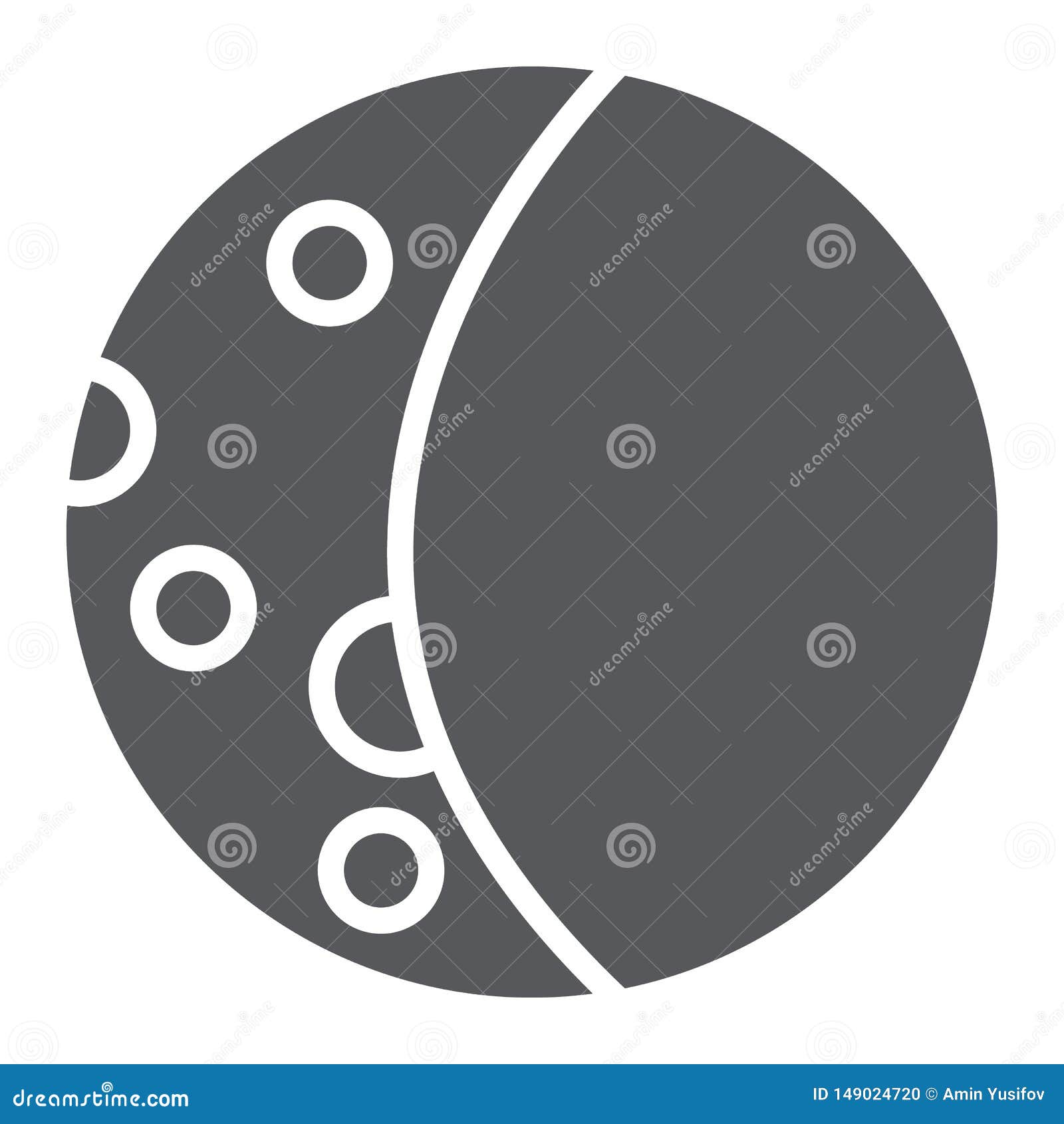 Full Moon Glyph Icon, Weather and Night, Lunar Sign, Vector Graphics, a