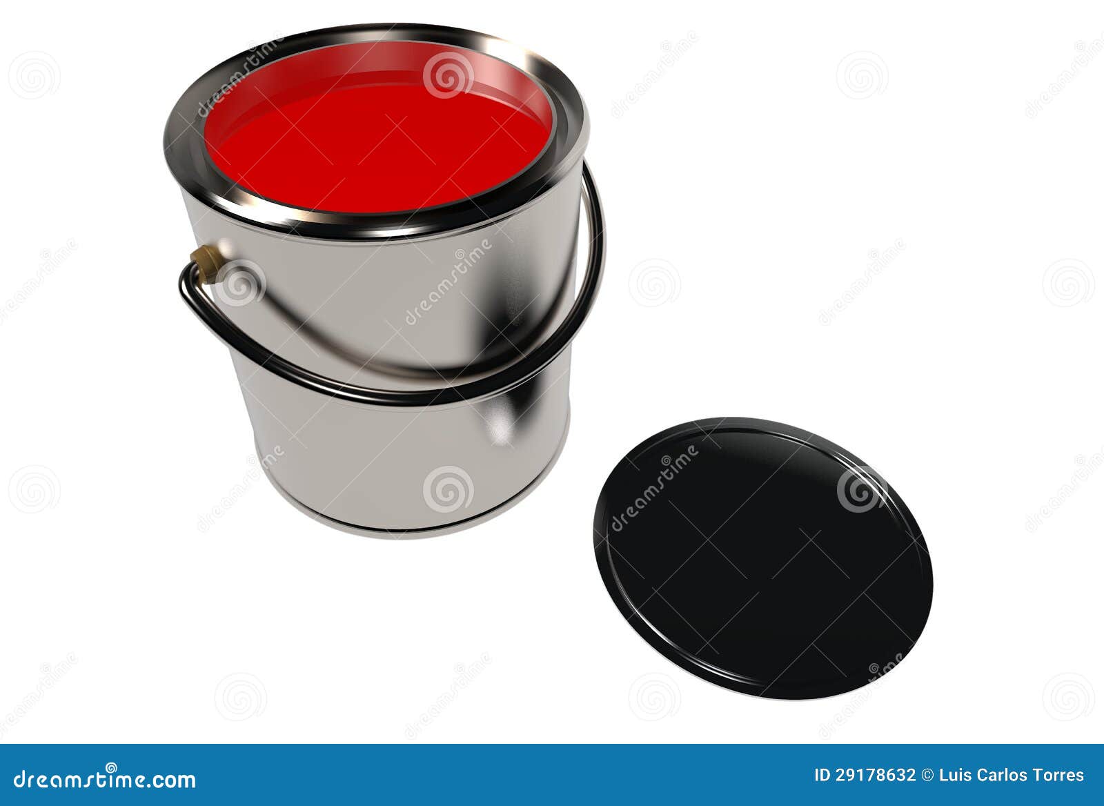 Full Paint Can and Cover (3D) Stock Illustration Illustration of