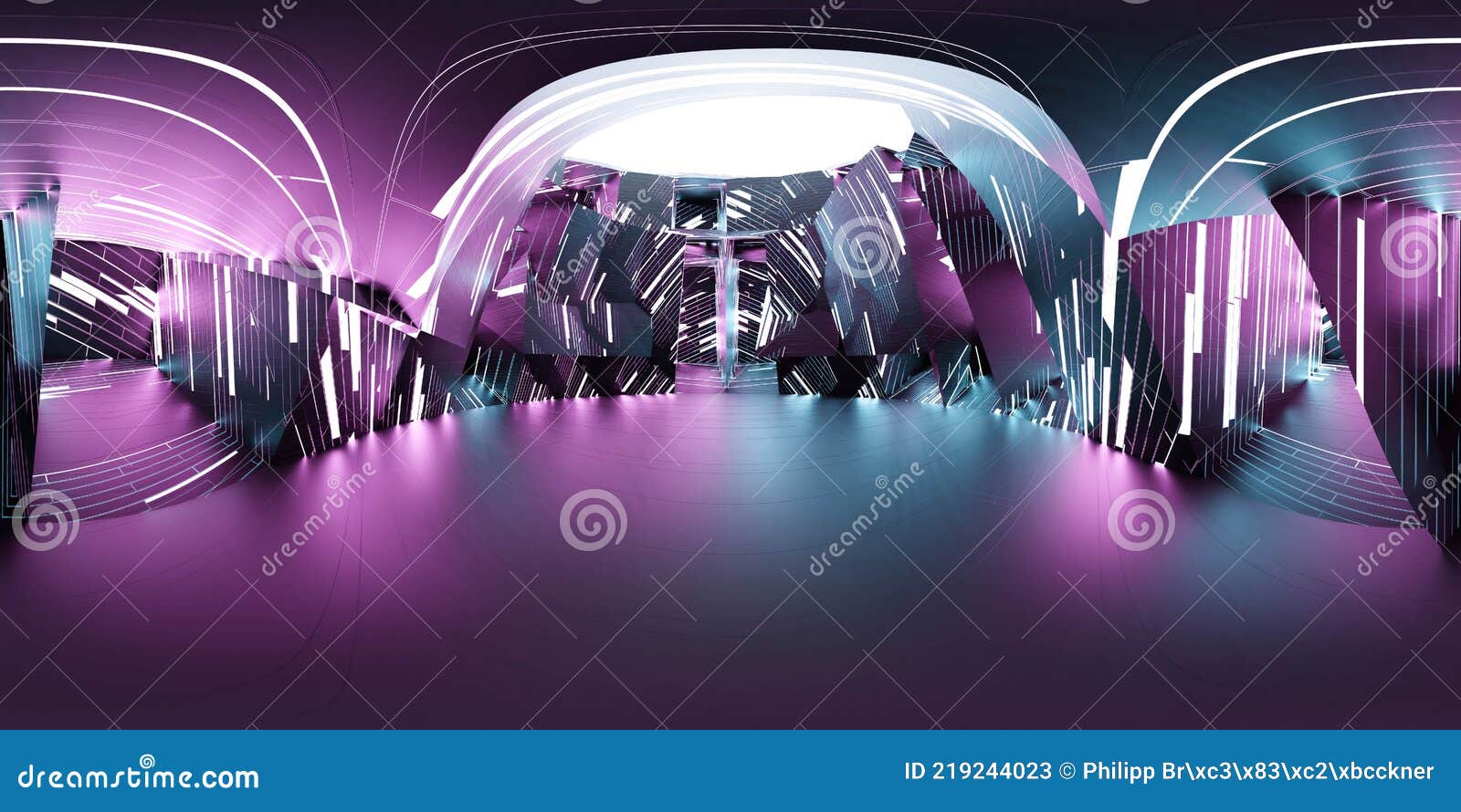 full 360 panorama view of futuristic technology studio interior 3d render  hdri hdr vr 