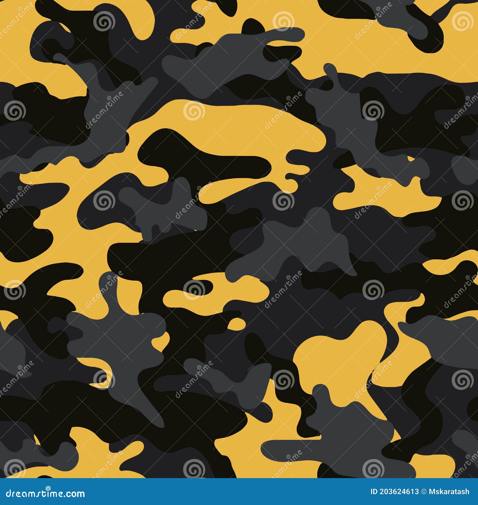 Seamless Dark Military Camouflage Texture Pattern Vector. Dark Colors ...