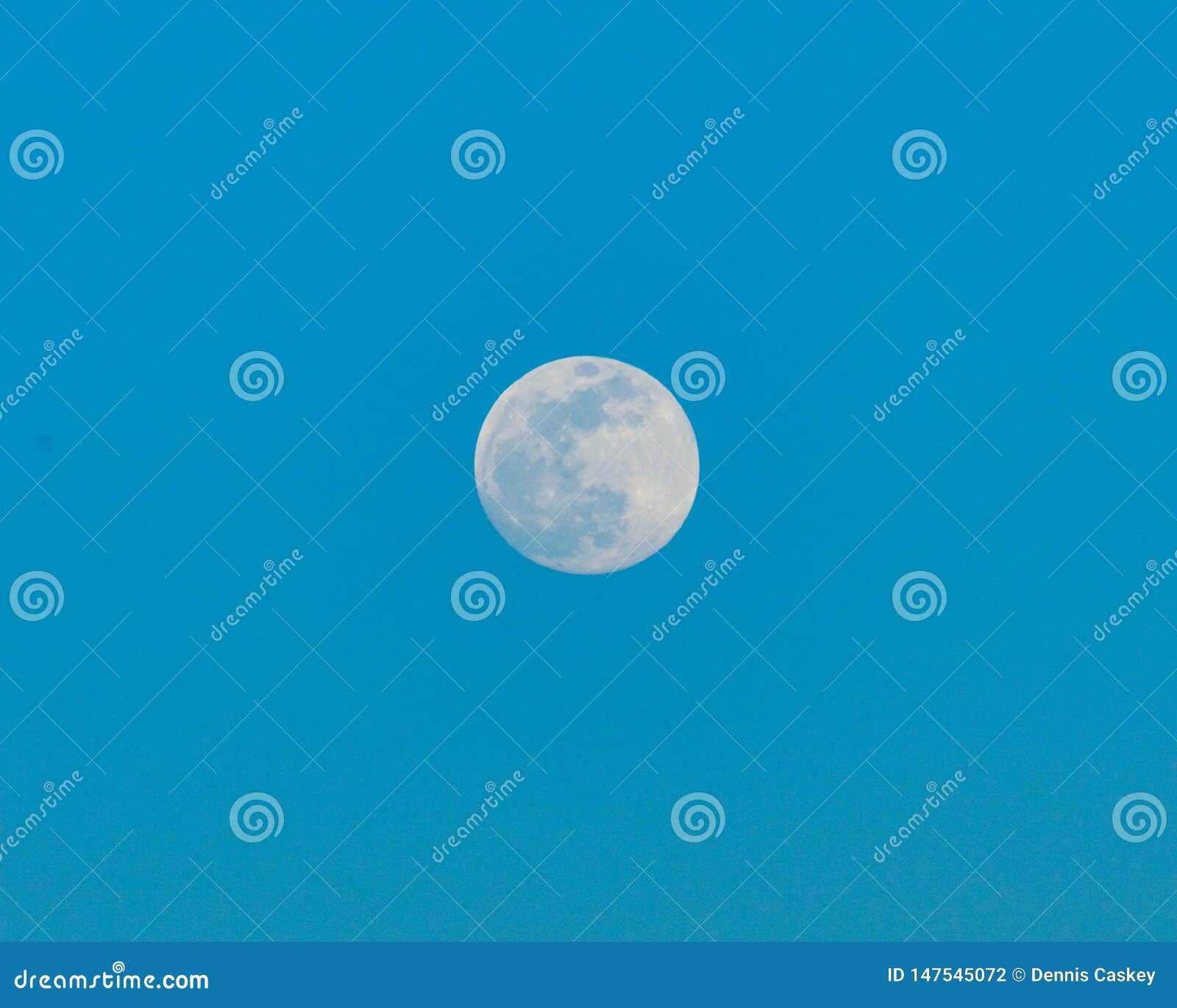 A Full Super Moon in a Clear Blue Sky. Stock Photo - Image of object ...