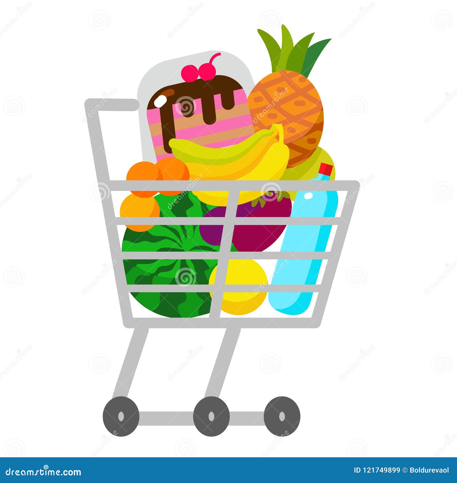 Shopping Cart Icon, Cartoon Style Vector Illustration | CartoonDealer