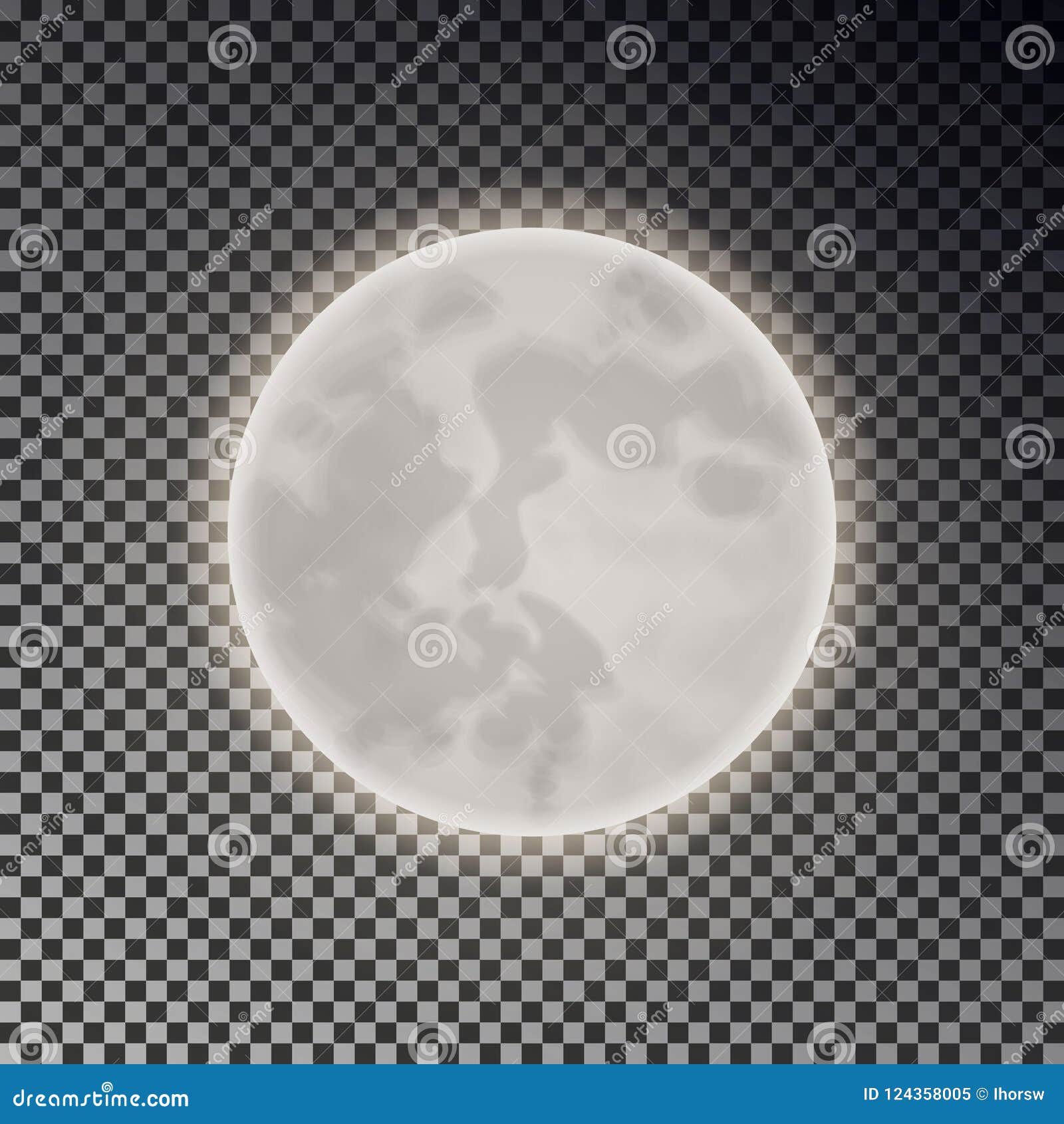 Full White Moon Isolated. Dark Night Sky Background. Closeup Moon Light  Transparent Effect Stock Vector - Illustration of month, moonlight:  124358005