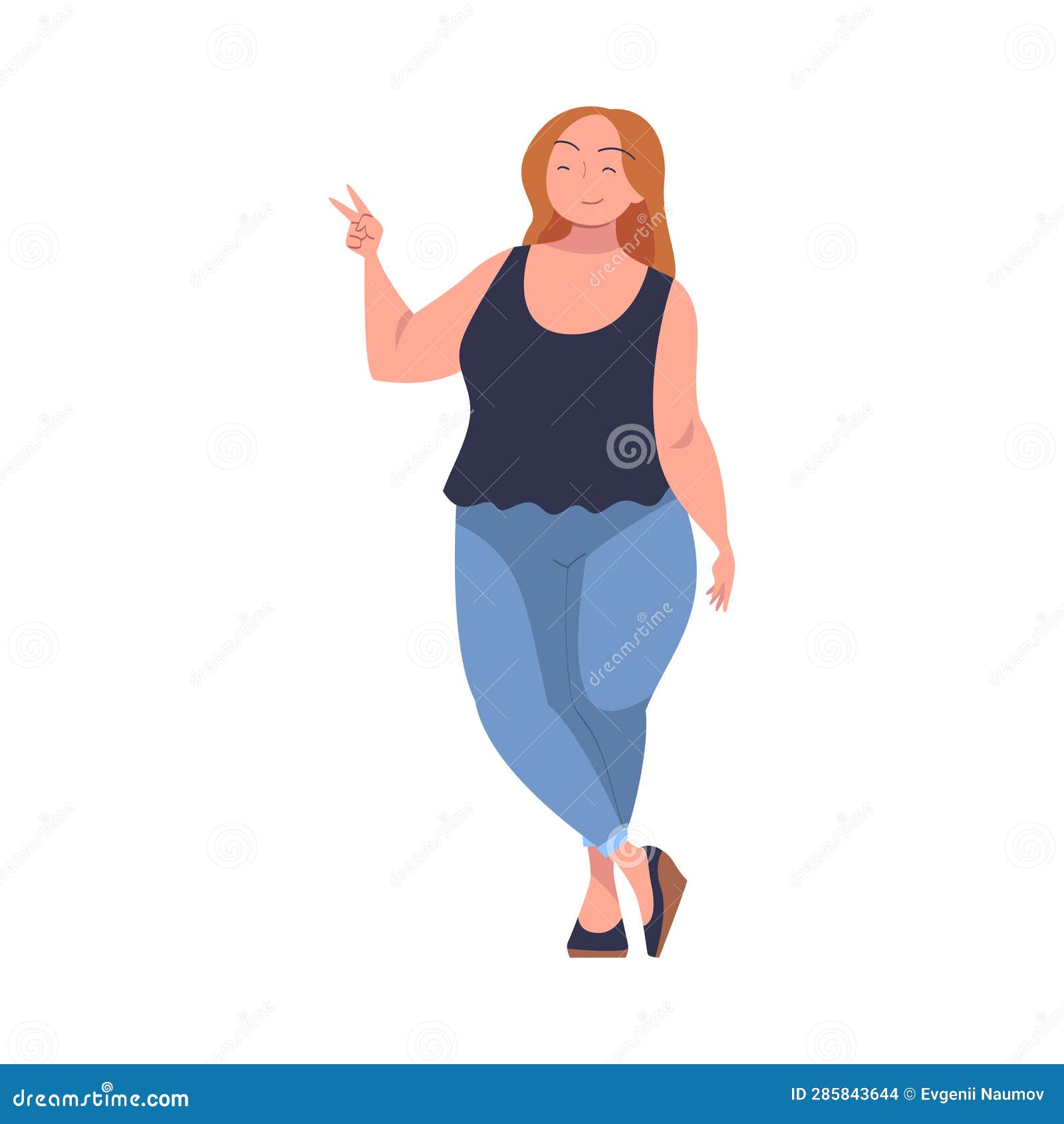 Full Woman Character with Plump Body Standing and Smiling Vector  Illustration Stock Vector - Illustration of fullfigured, character:  285843644