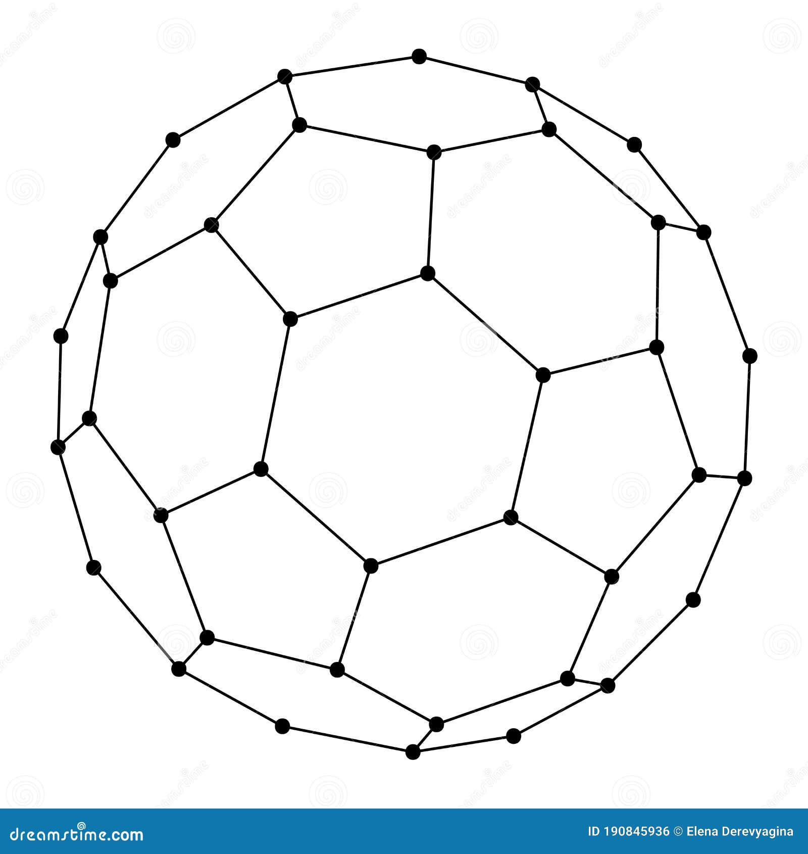 Fullerene With Carbon Atoms Represented On Glass Stock Photo ...