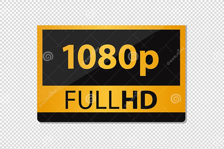 FullHD 1080p Icon - Golden Vector Illustration - Isolated on ...