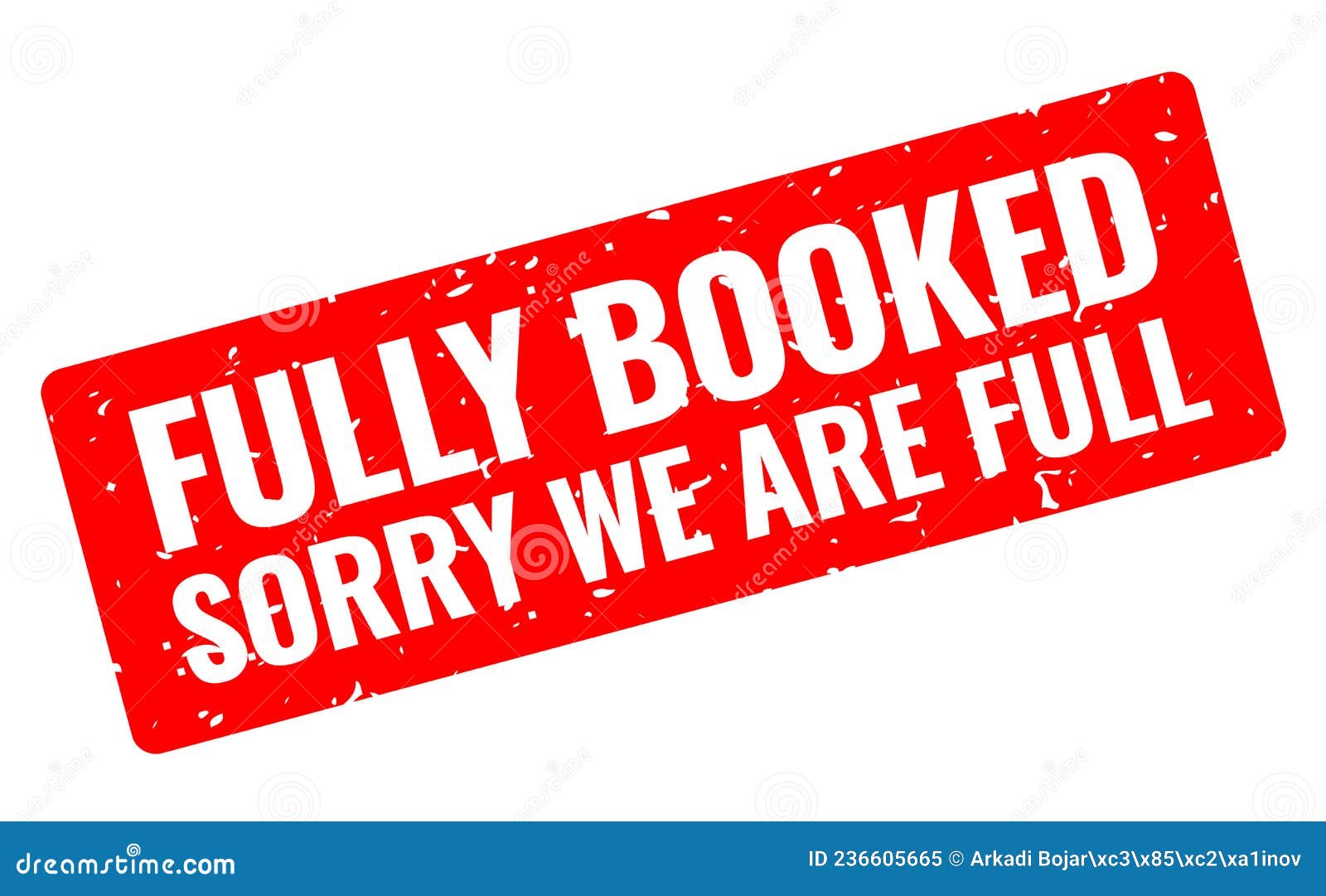 fully booked grunge banner, sorry we are full
