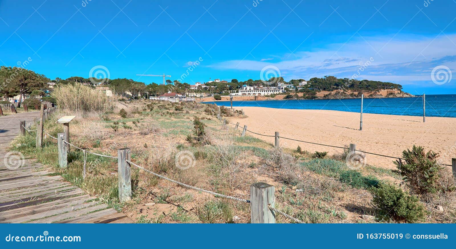 fully equipped modern spanish city beach platja d\'aro, girona, spain