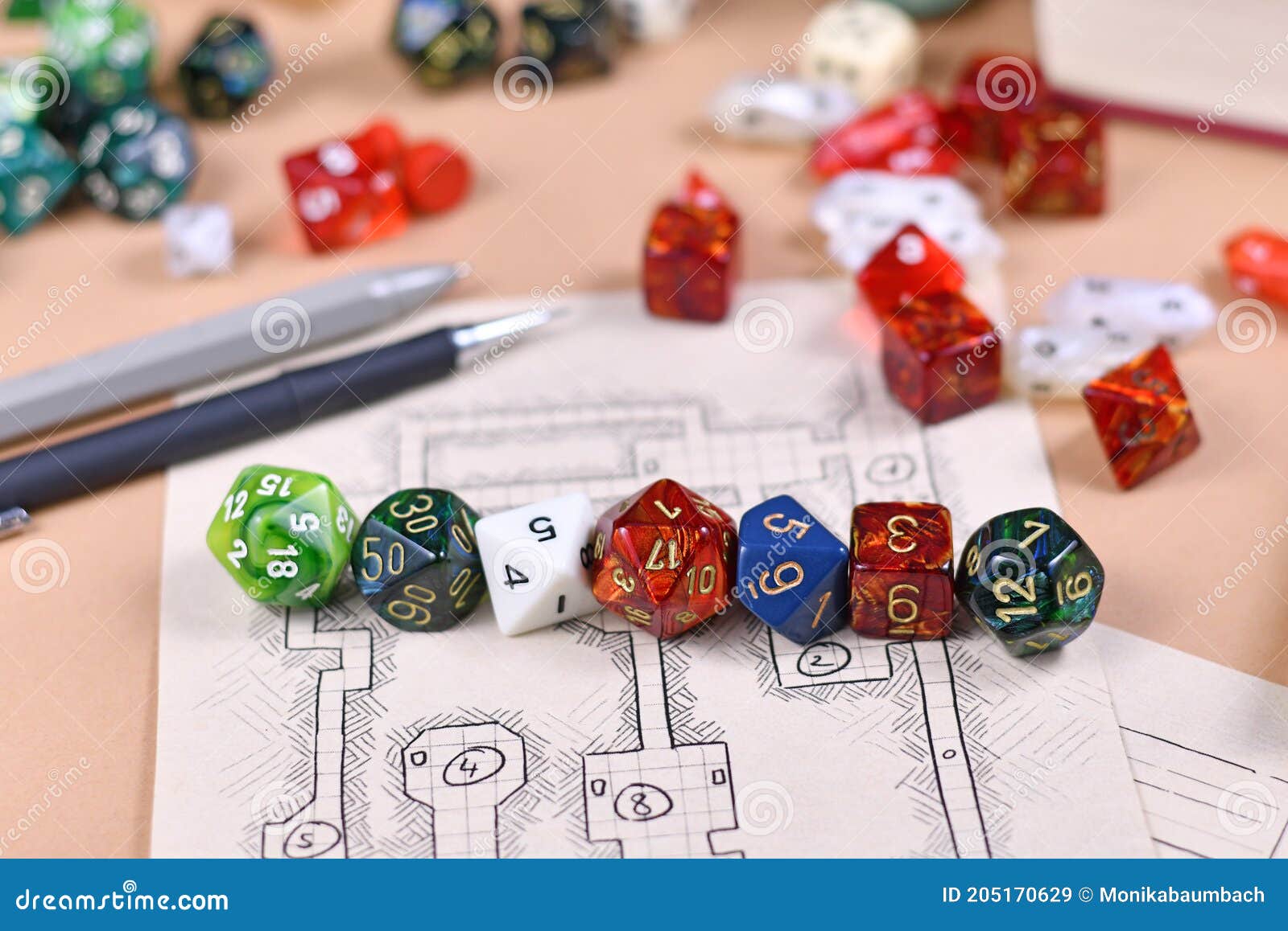 Função De Mesa Colorida Tocando Códices De Jogos Rpg E Livros De