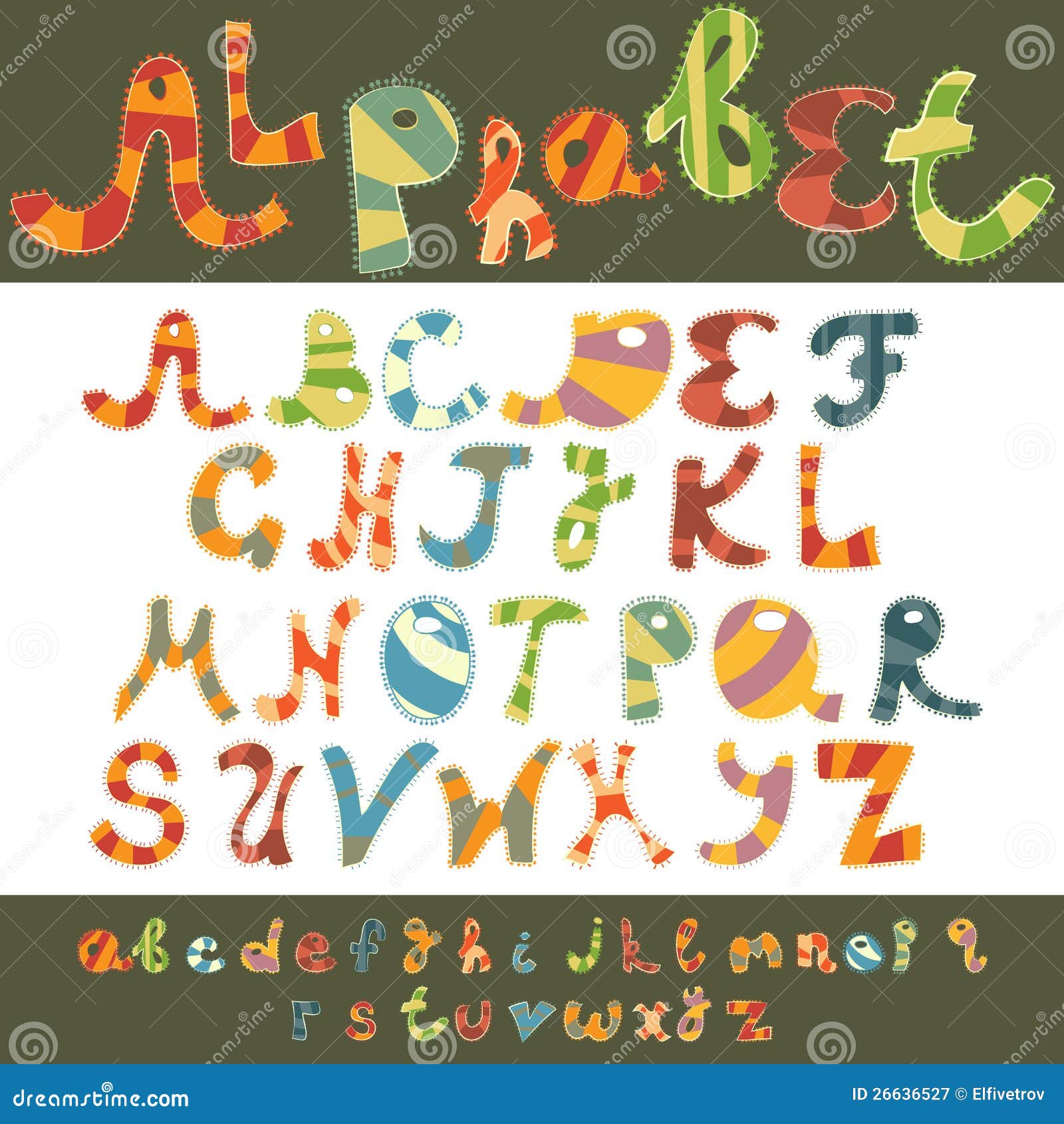 Fun Alphabet Capital and Lower Case Stock Vector - Illustration of ...