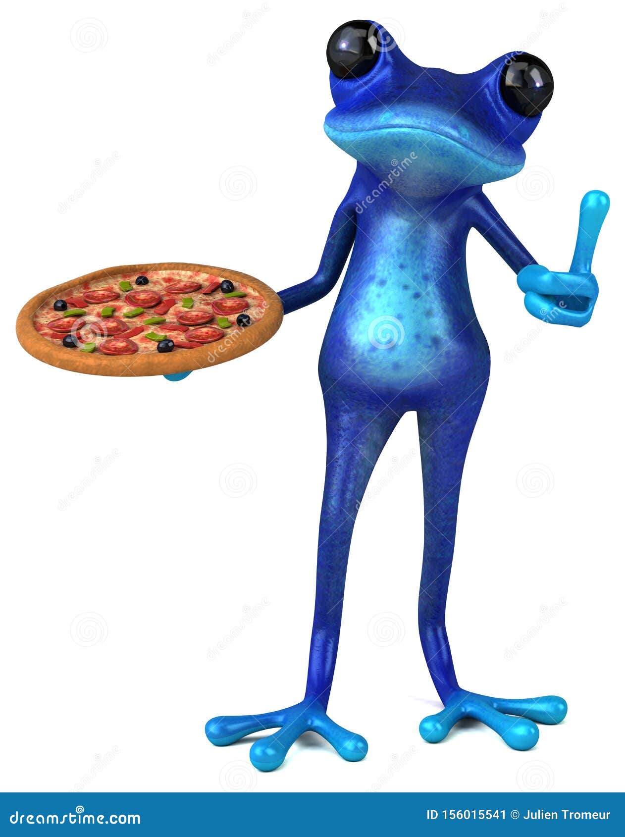 Fun Blue Frog - 3D Illustration Stock Illustration - Illustration of