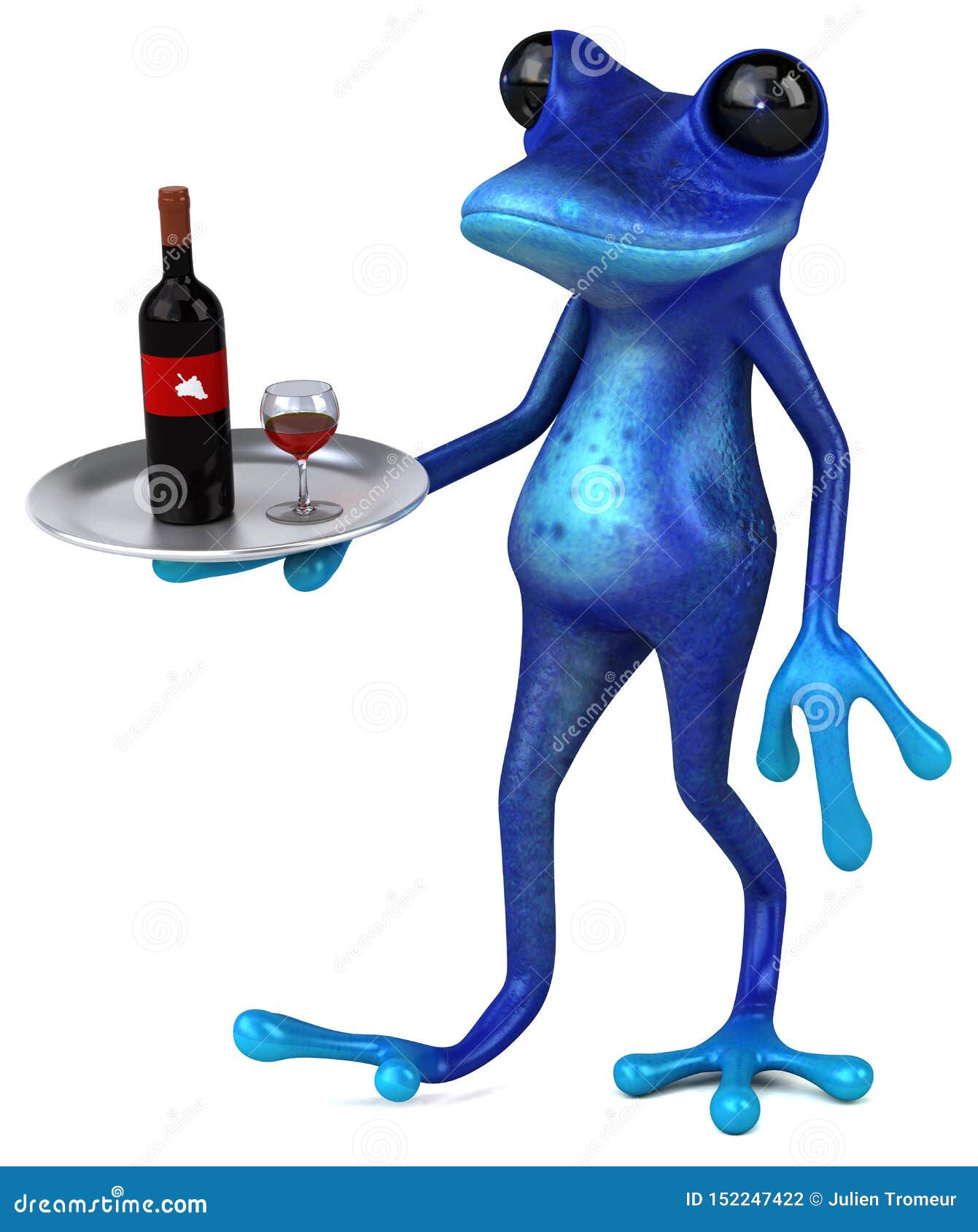 Fun Blue Frog - 3D Illustration Stock Illustration - Illustration of