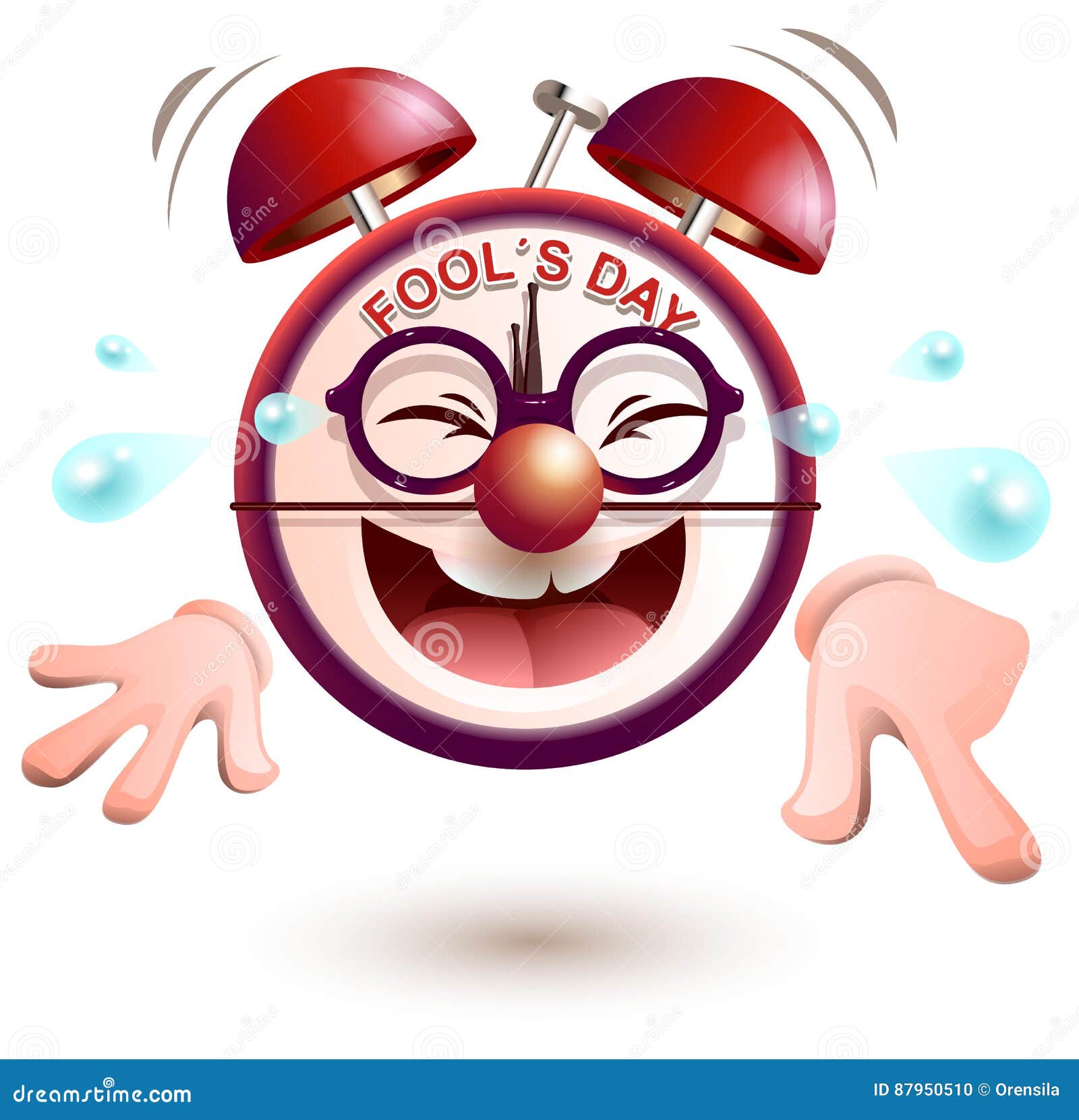 Fun clock laughs fools day stock vector. Illustration of cheerful