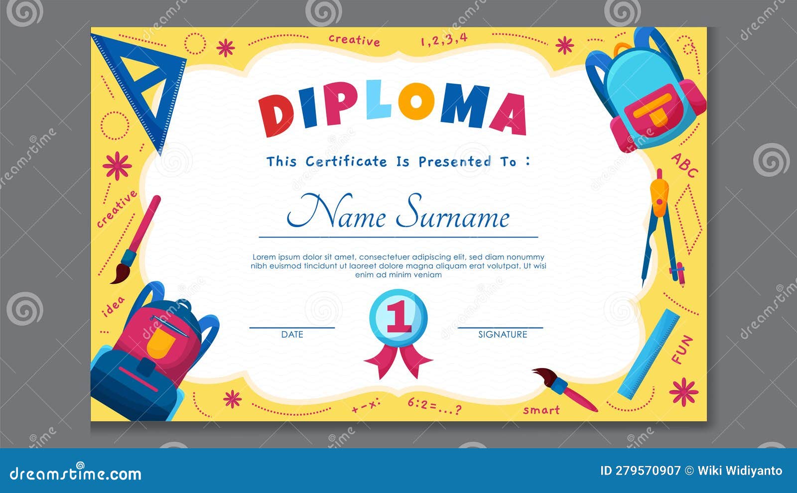 fun colorful certificate template for kids