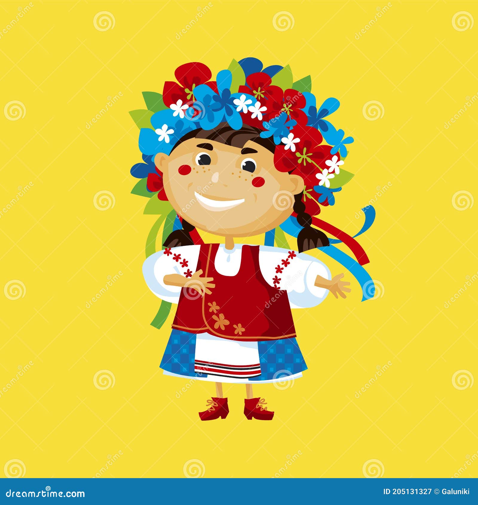 Fun and Cool Cartoon Folk Ukraine Girl Stock Vector - Illustration of ...