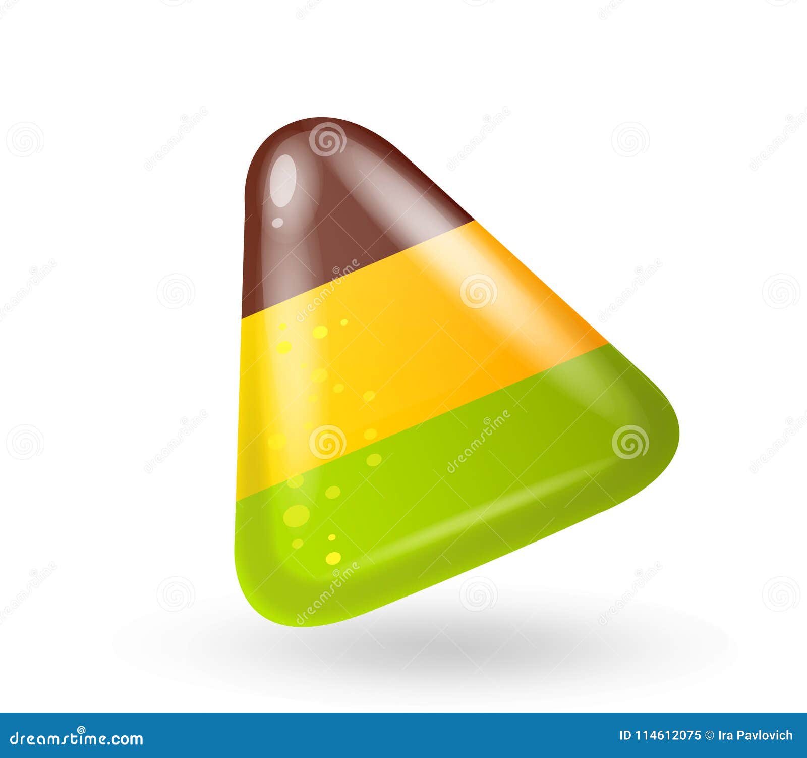 Fun Cute Cartoon Triangular Color Candy. Vector Illustration, Clipart