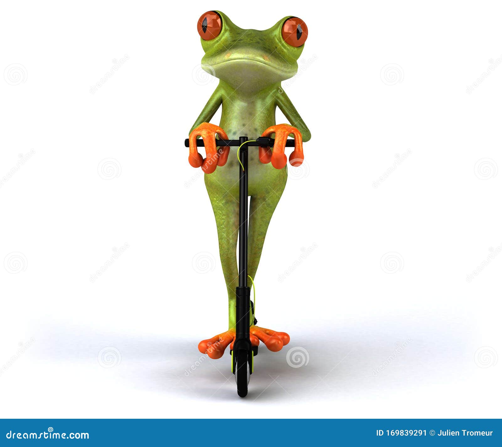 Fun 3D green cartoon frog stock illustration. Illustration of cartoon -  169839291