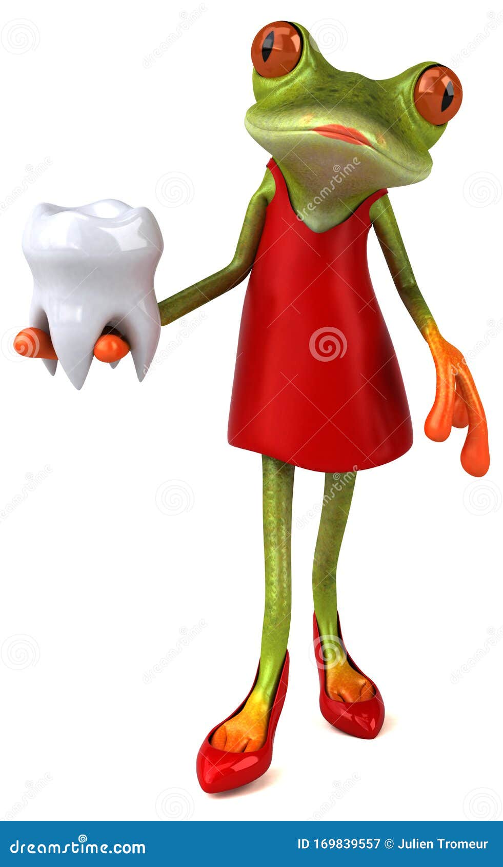 Fun frog - 3D Illustration stock illustration. Illustration of dentist ...