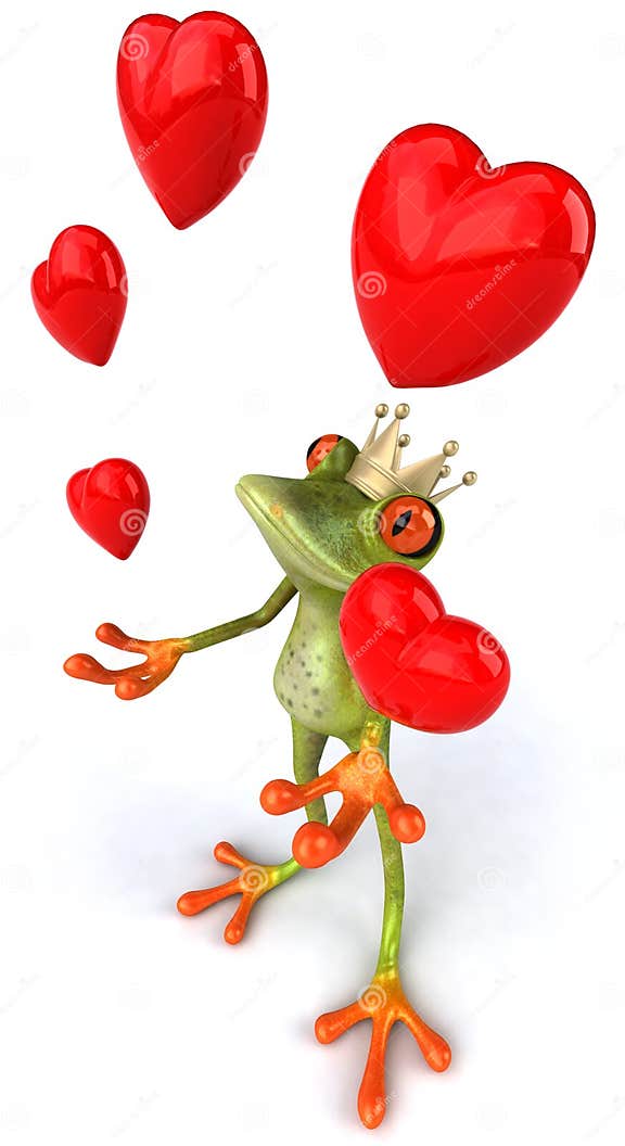 Fun frog with love stock illustration. Illustration of animal - 8473151